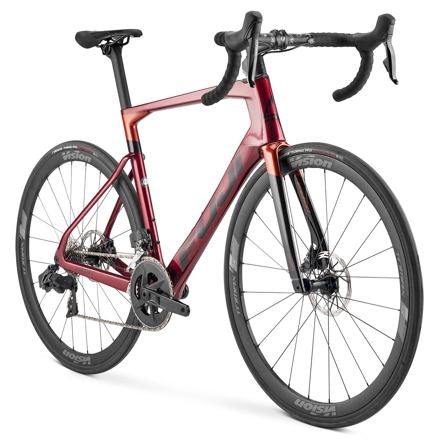 Fuji Transonic 2.1 - 49cm, ox blood, front view, Bixby Bicycles, Oklahoma
