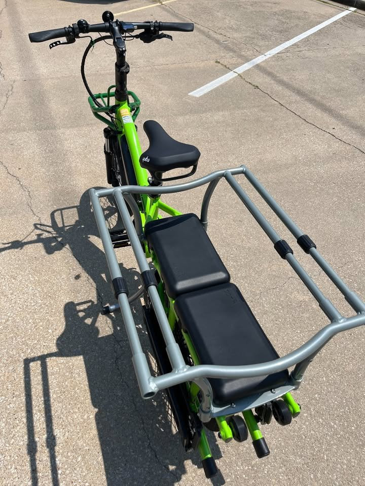 YUBA FastRack Cargo/Passenger E-Bike, Green, Gently Used, bixbybicycles.com