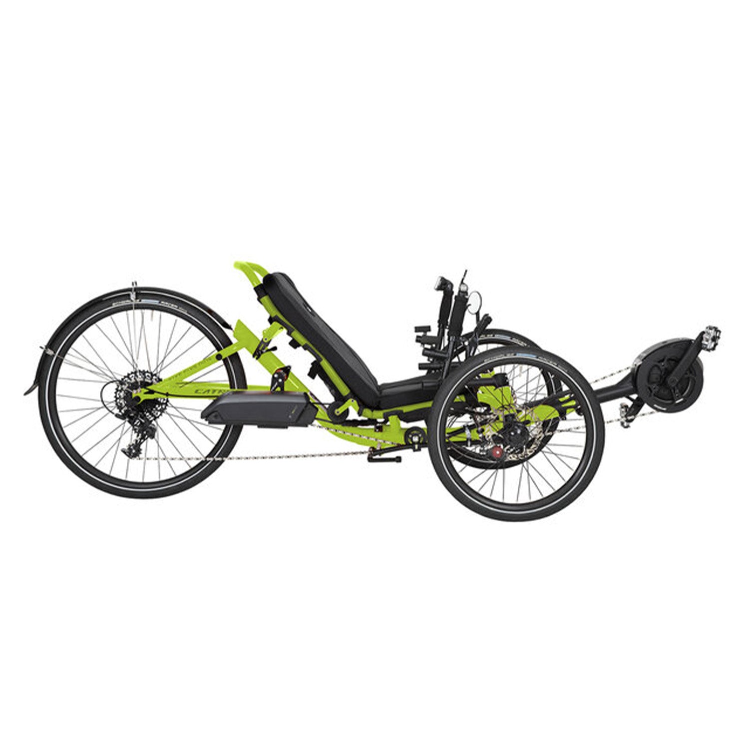 Catrike ECAT 559 Tadpole, Electric Recumbent Trike green, bixbybicycles.com