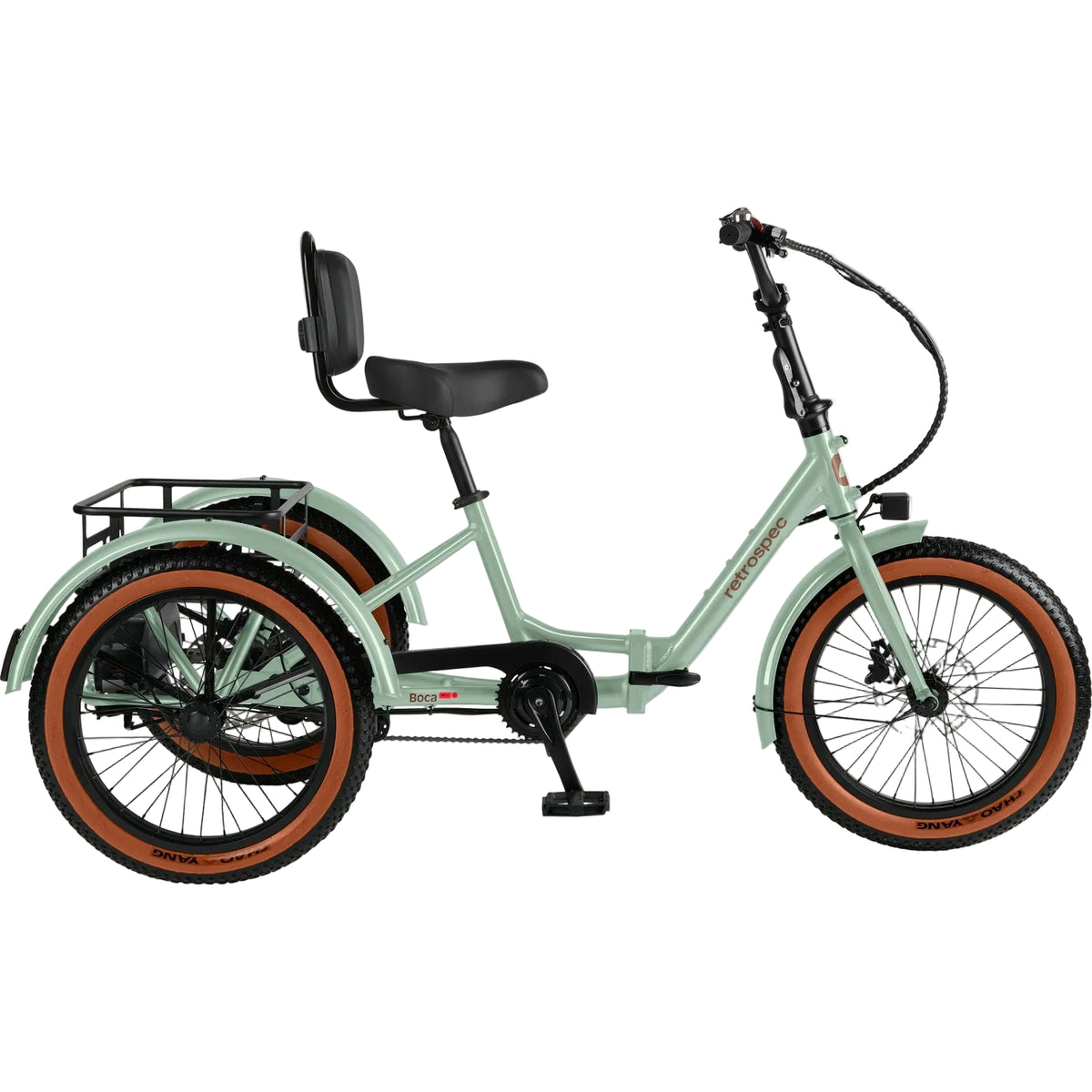 Retrospec Boca Rev 2, 2026, Trike 500W/48V Macha Green, Adult Trike, bixbybicycles.com