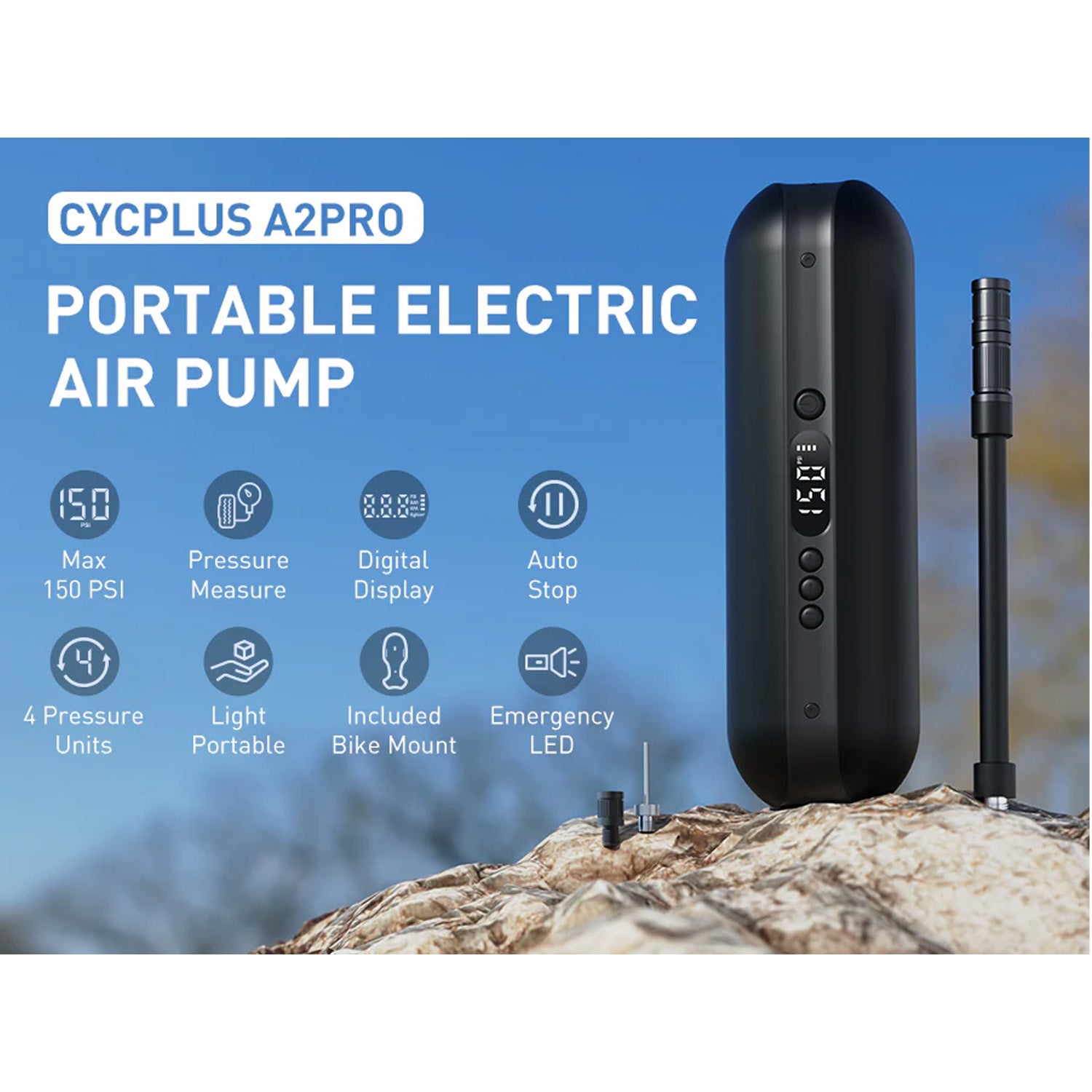 Cycplus A2 Tire Inflator Pump Pro, bixbybicycles.com