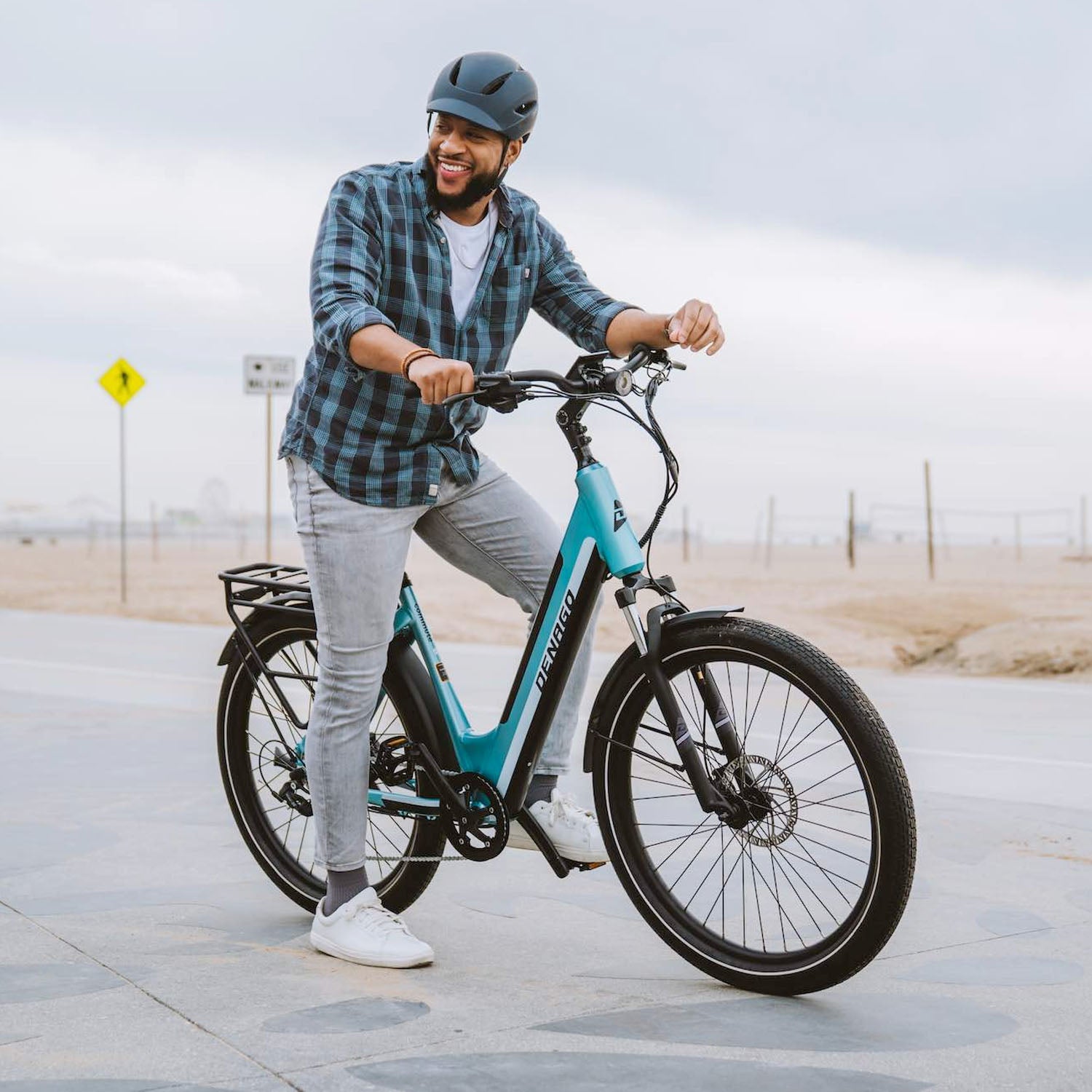 Denago Commuter Model 1st > 27.5 Tire > 500 Watt 48V 13.6 AH > Low Step > Bone > Small/Medium, bixbybicycles.com