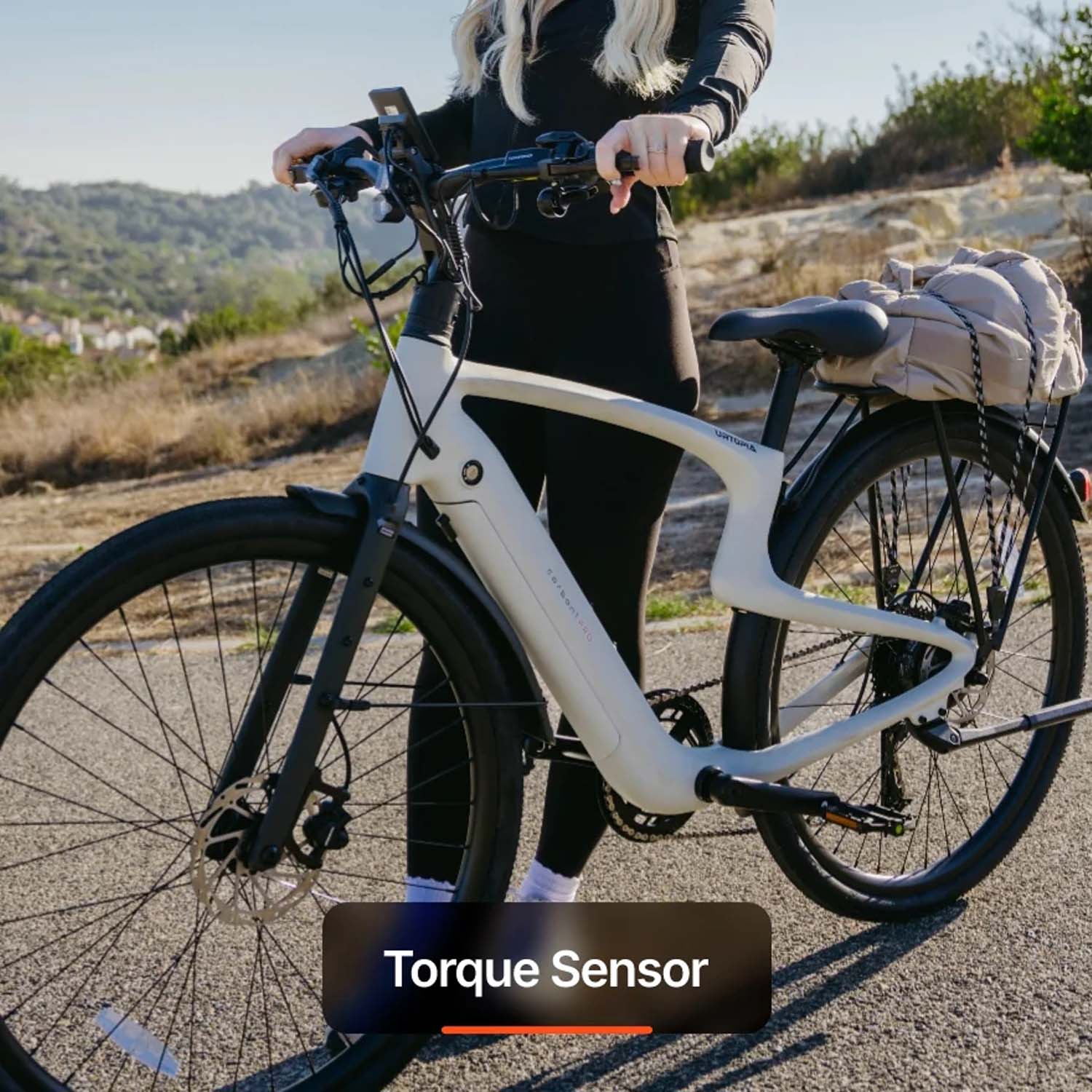 Urtopia Carbon Classic High-Step E-Bike, White, bixbybicycles.com