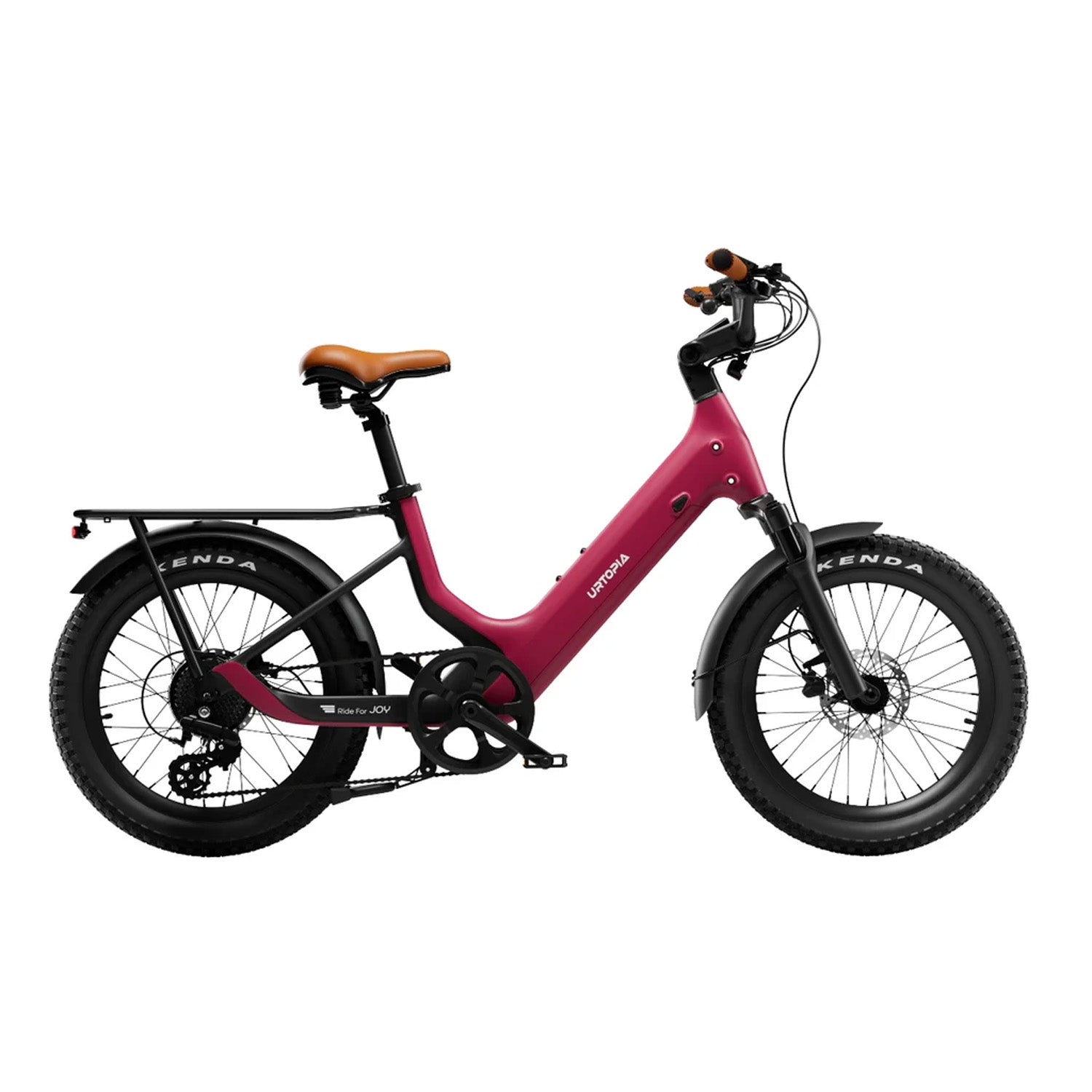 Urtopia Joy, Carbon 20" Fat-Tire E-Bike Rose Red, bixbybicycles.com
