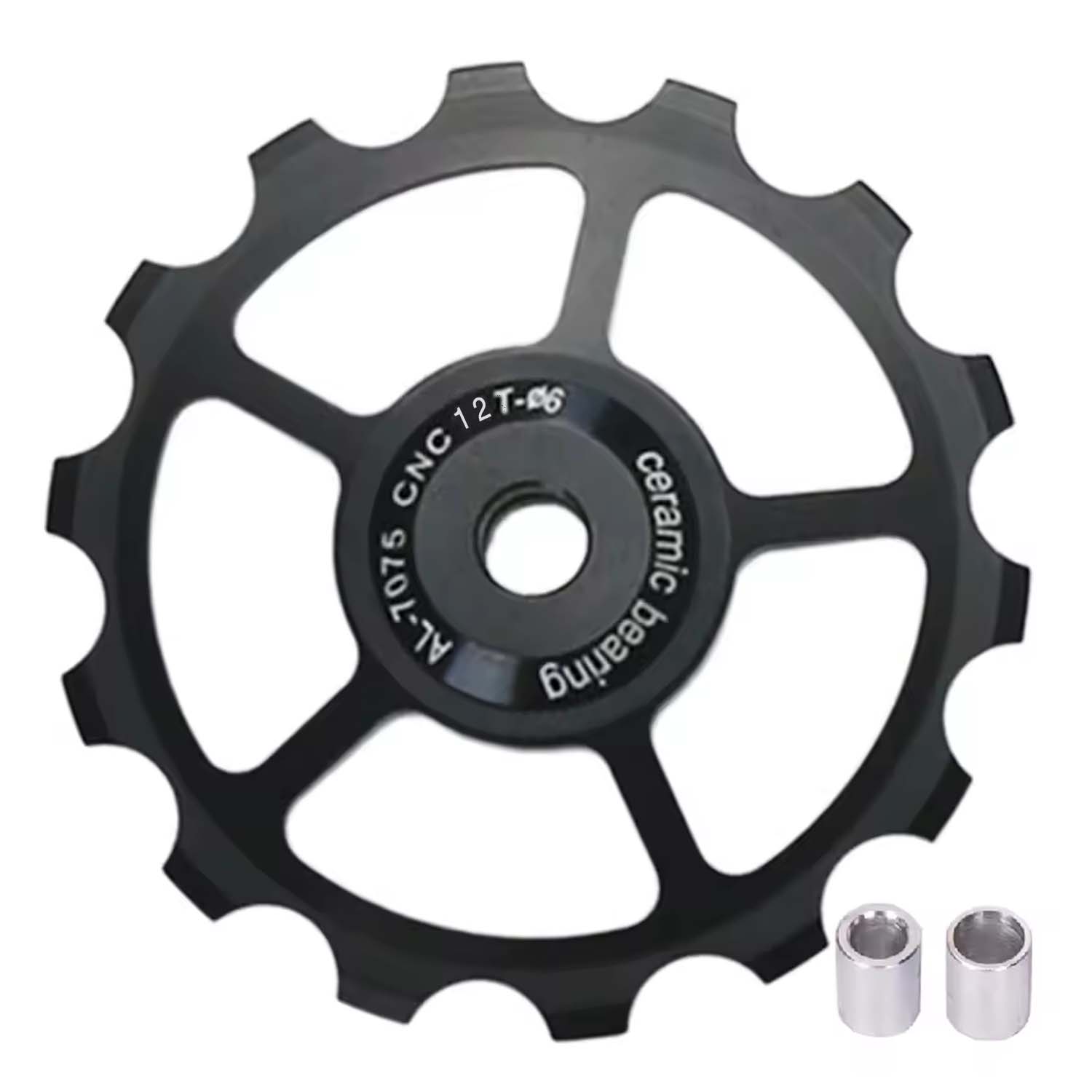Bixby Bicycles 12 Tooth Single Jockey Wheel, Ceramic Bearing in black, bixbybicycles.com