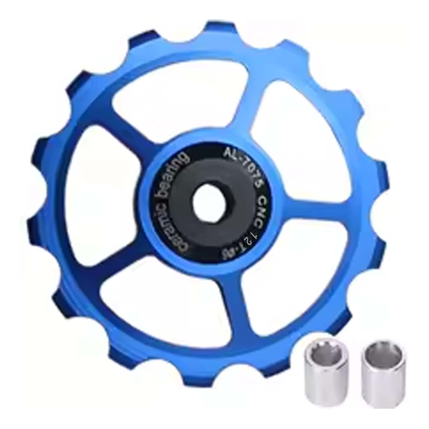 Bixby Bicycles 12 Tooth Single Jockey Wheel, Ceramic Bearing in blue, bixbybicycles.com