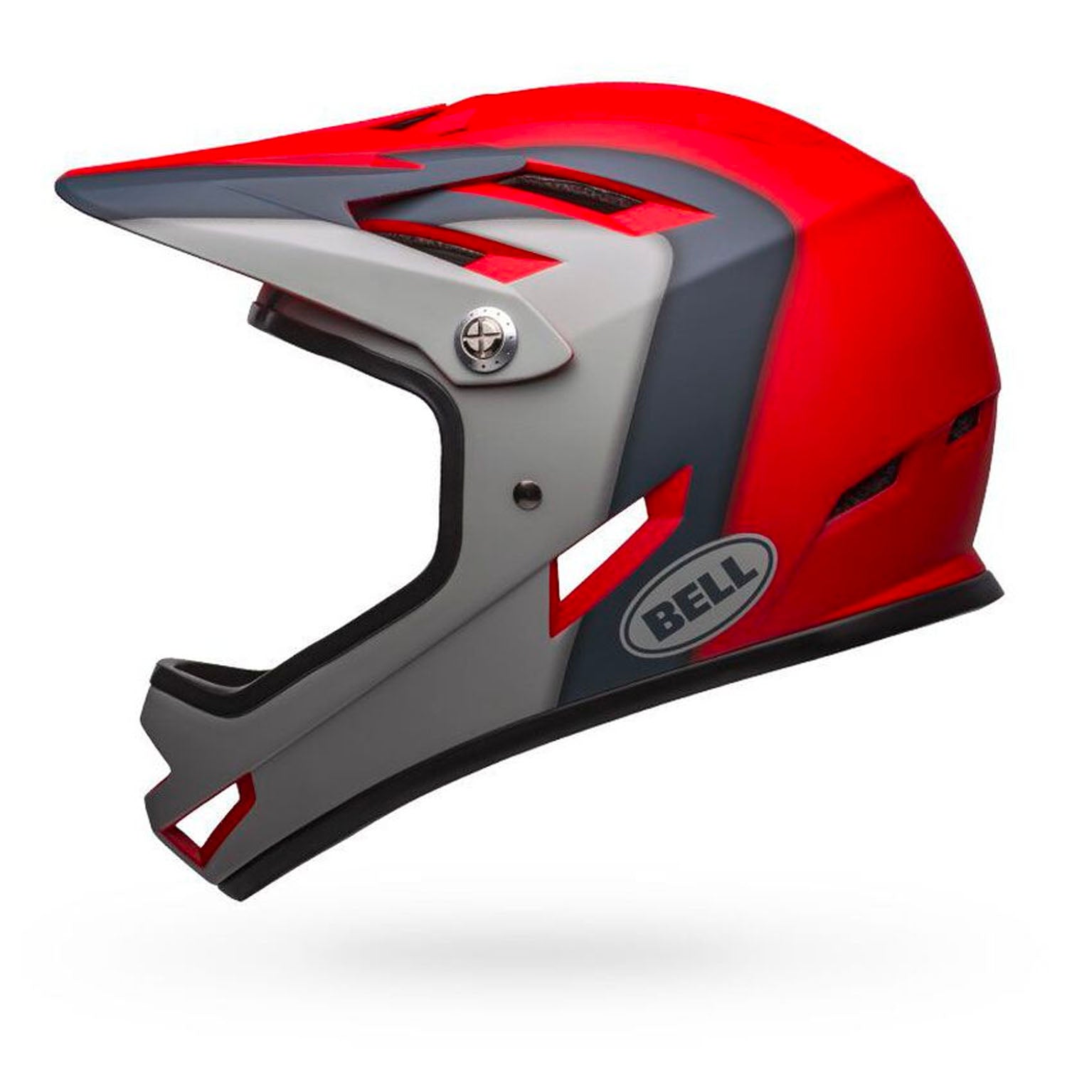 Bell Sanction Helmet - Matte Crimson/Slate Gray side, Bixby Bicycles, bixbybicycles.com