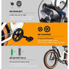AIMA Big Sur 26" Fat Tire E-Bike, Ivory White, Medium, bixbybicycles.com