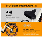 AIMA Big Sur 26" Fat Tire E-Bike, Ivory White, Medium, bixbybicycles.com