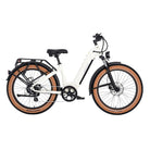 AIMA Big Sur 26" Fat Tire E-Bike, Ivory White, Medium, bixbybicycles.com