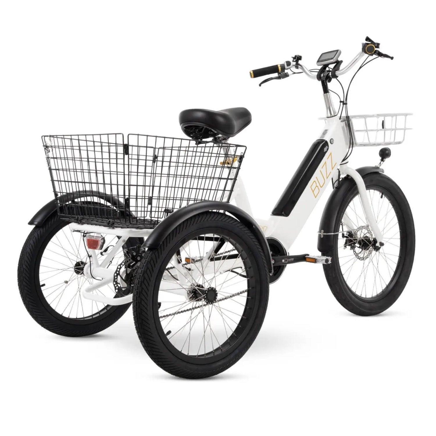 Buzz Cerana E-Trike, Mid Drive, 350 Watt, White, bixbybicycles.com