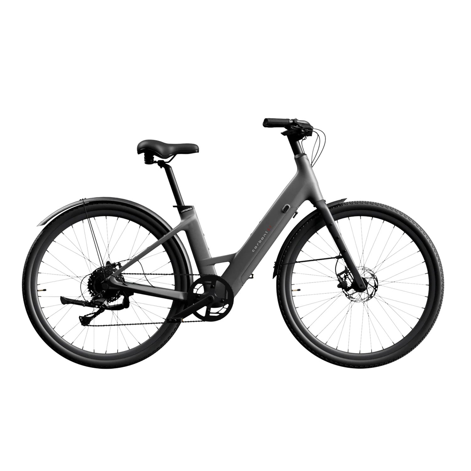 Urtopia Carbon 1 Pro, Step-Thru E-Bike, Charcoal Grey, bixbybicycles.com