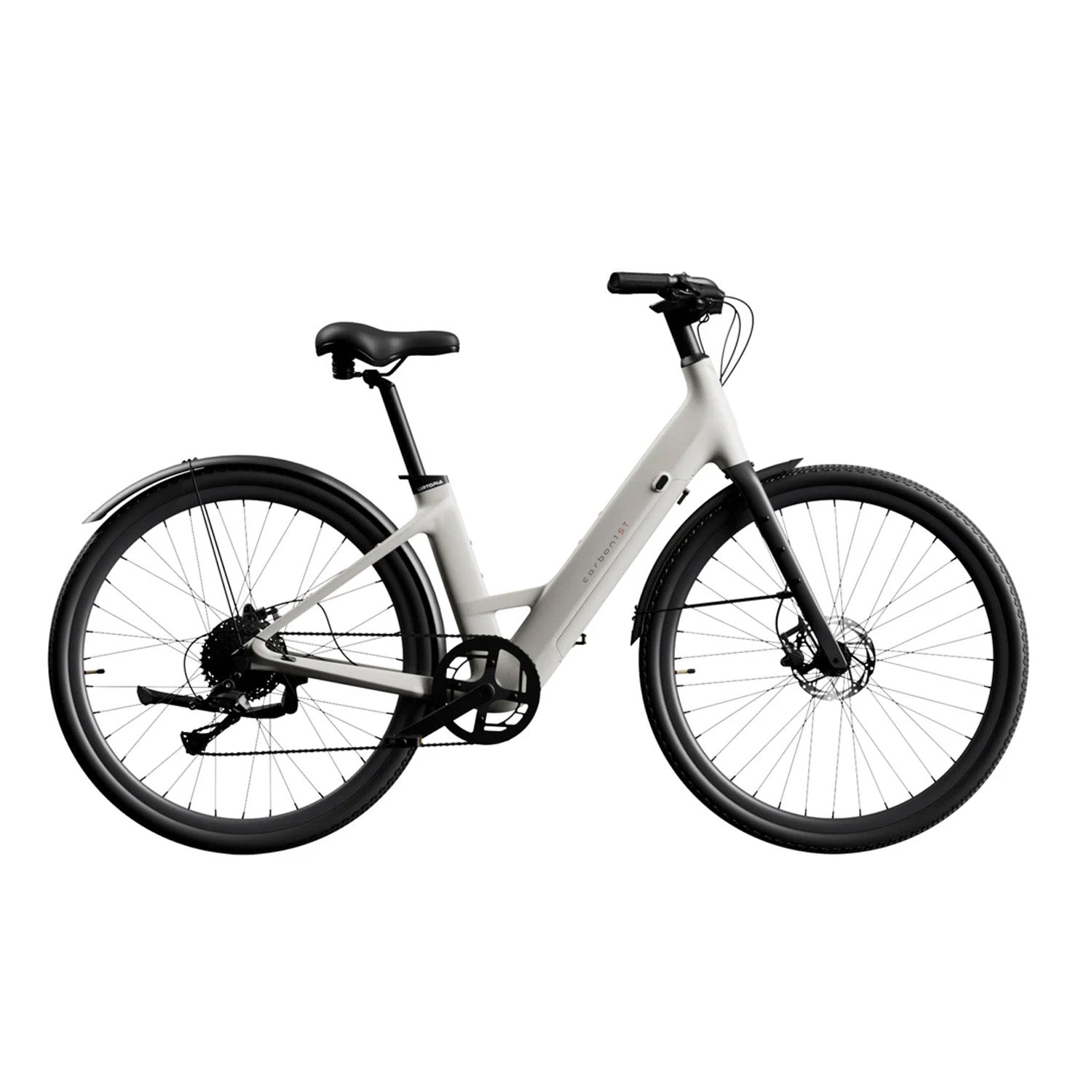 Urtopia Carbon 1 Pro, Step-Thru E-Bike, Cream White, bixbybicycles.com