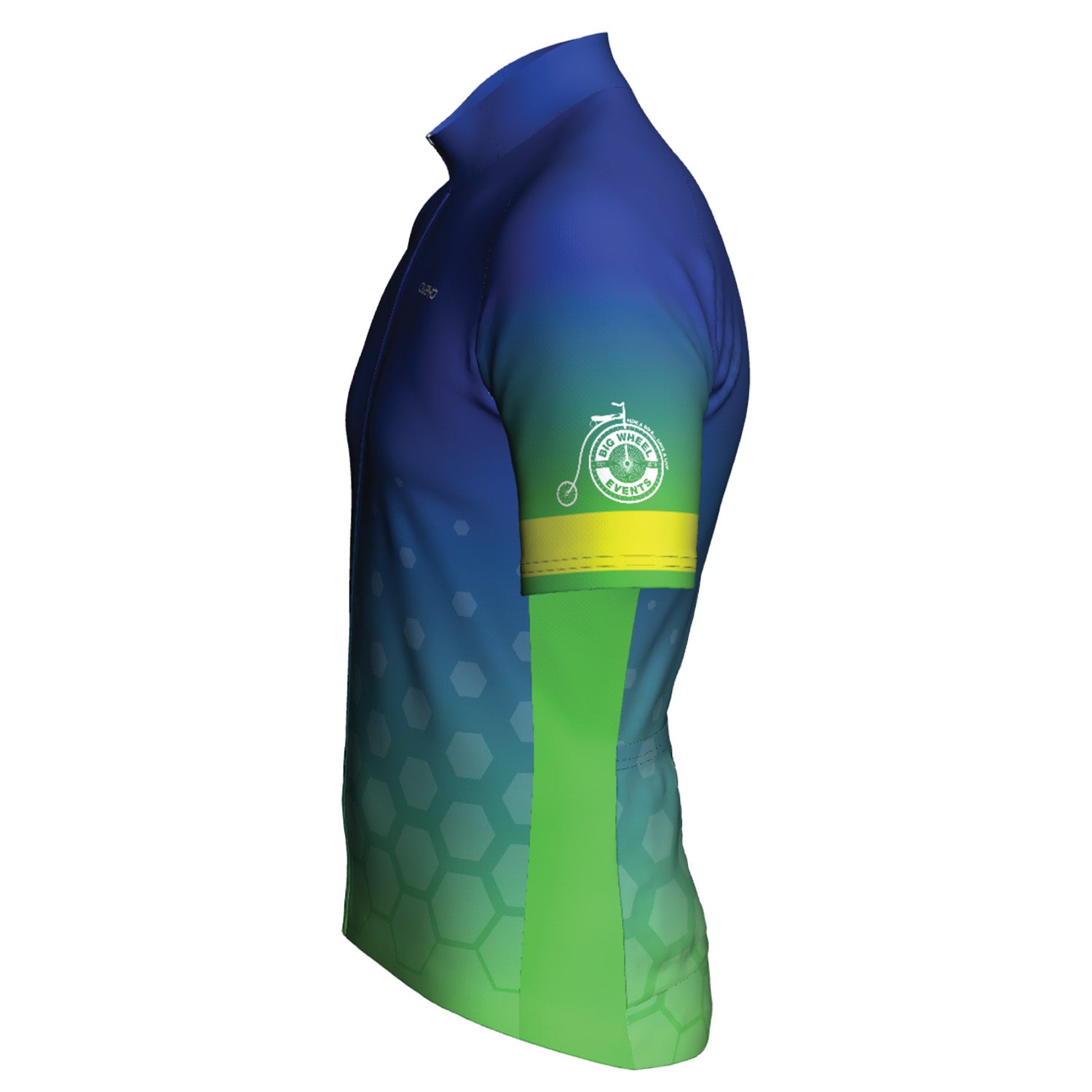 Blue and Green Honeycomb Bixby Jersey, bixbybicycles.com