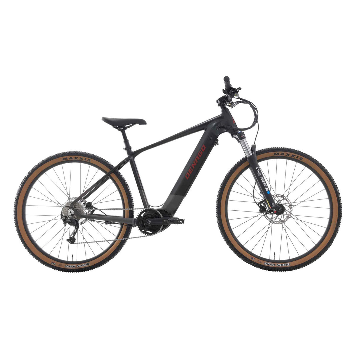 eg bali x2 electric bicycle Denago EXC2 E MTB EBIKE, Mid Drive, Black with Grey, Large – Bixby Bicycles