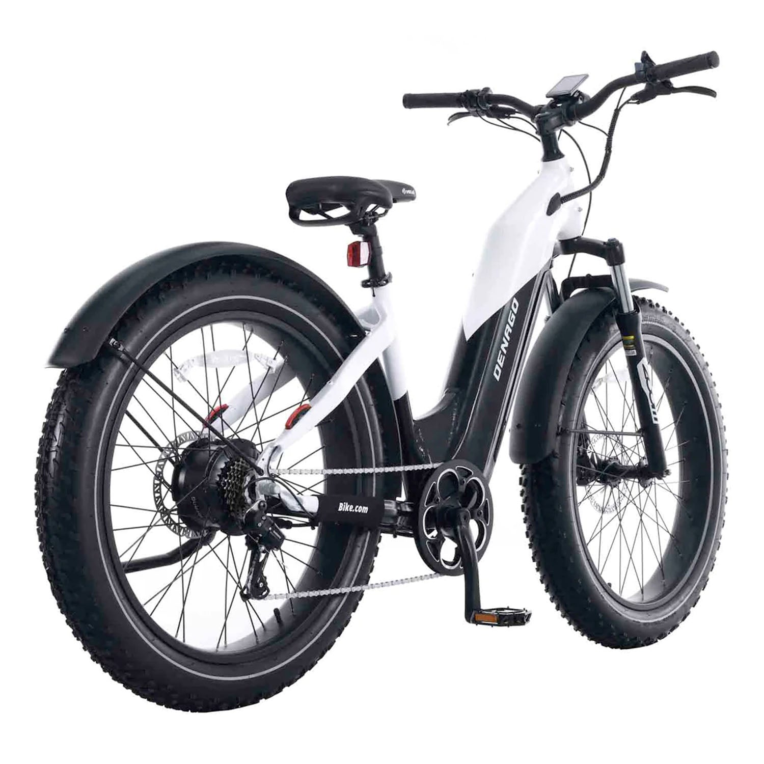 Denago Fat Model 1st eBike > 750 Watt 48V 19.4 AH > Fat Tire > White/Black > Small/Medium, bixbybicycles.com