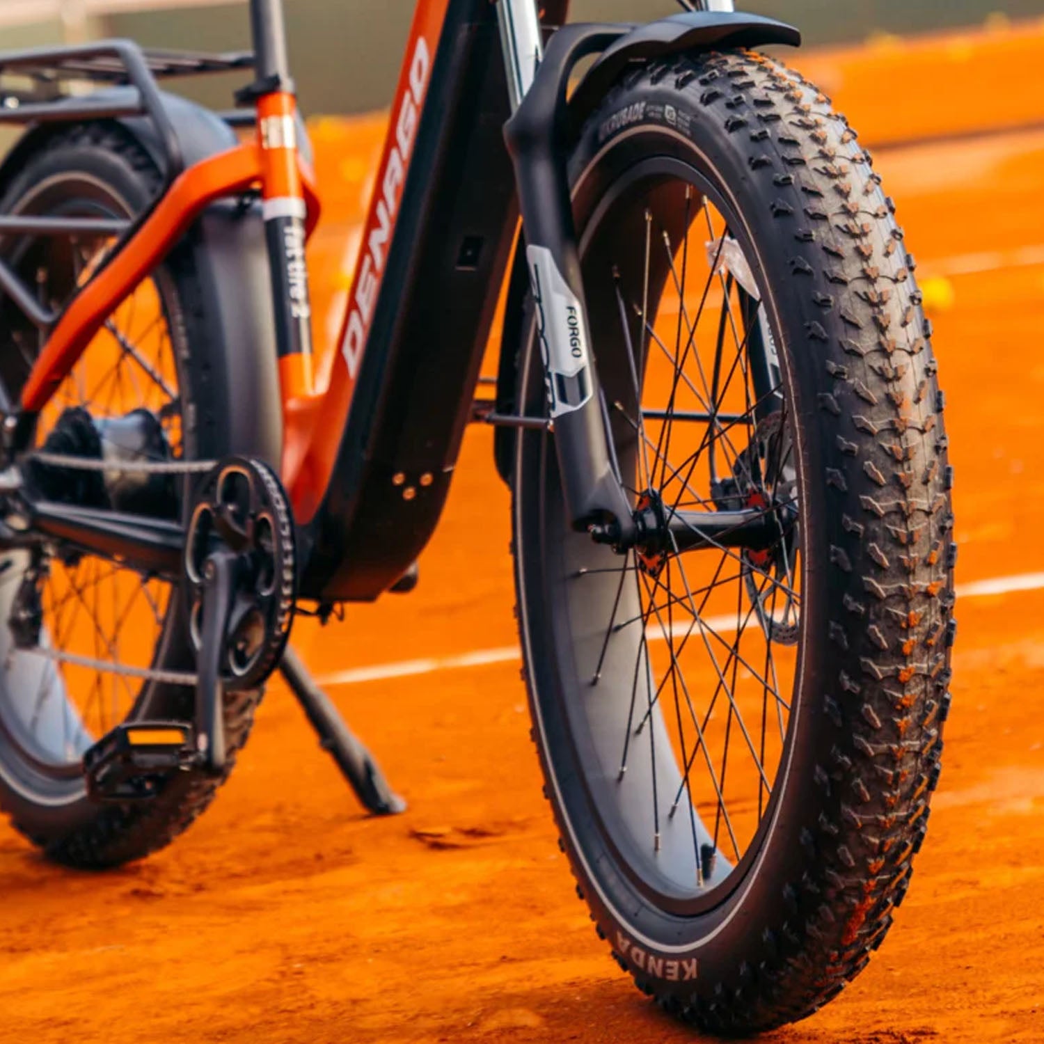 Denago Fat Model 2 Low Step EBIKE, 750 Watt 48V 19.2 AH, Fat Tire, Dark Orange, bixbybicycles.com