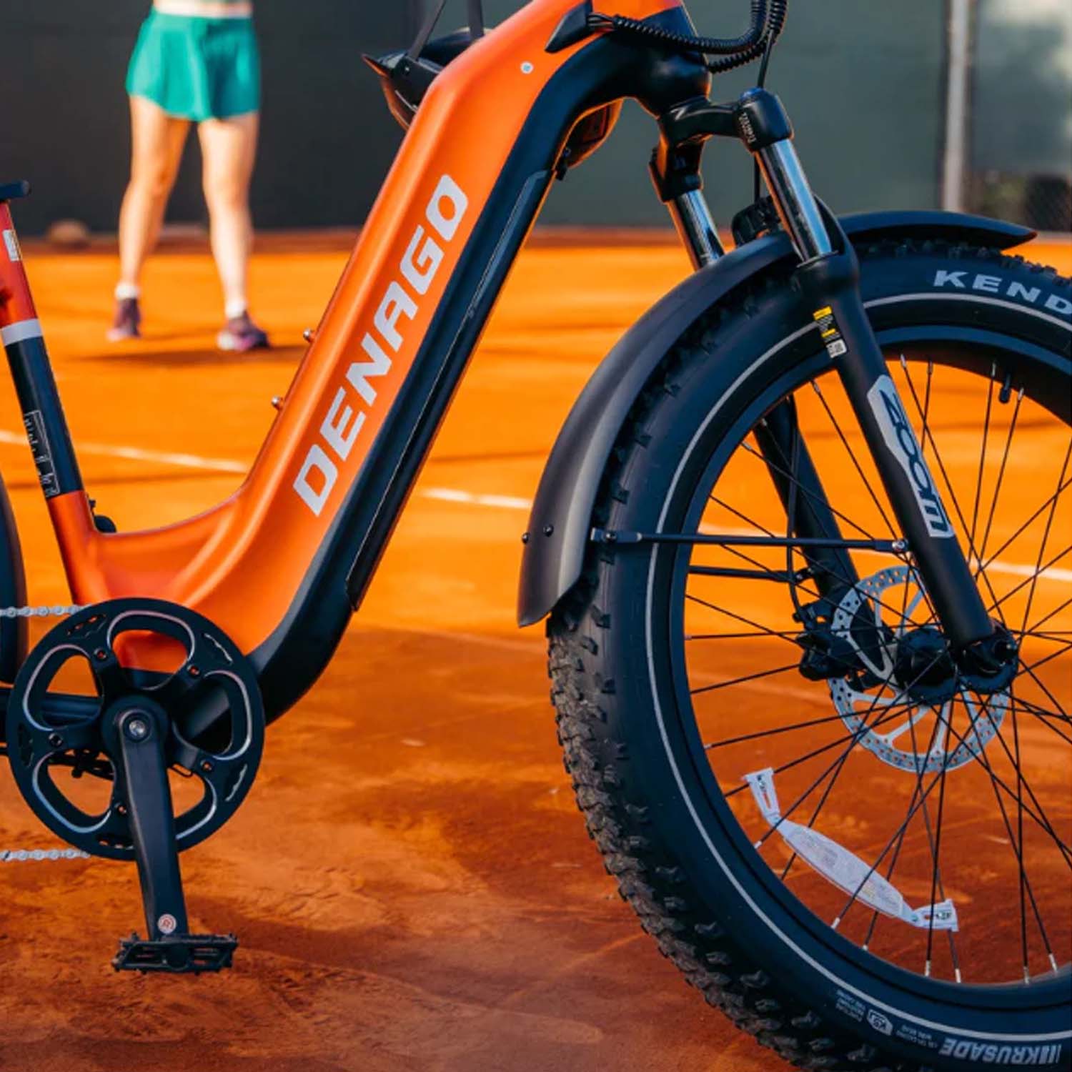Denago Fat Model 2 Low Step EBIKE, 750 Watt 48V 19.2 AH, Fat Tire, Dark Orange, bixbybicycles.com
