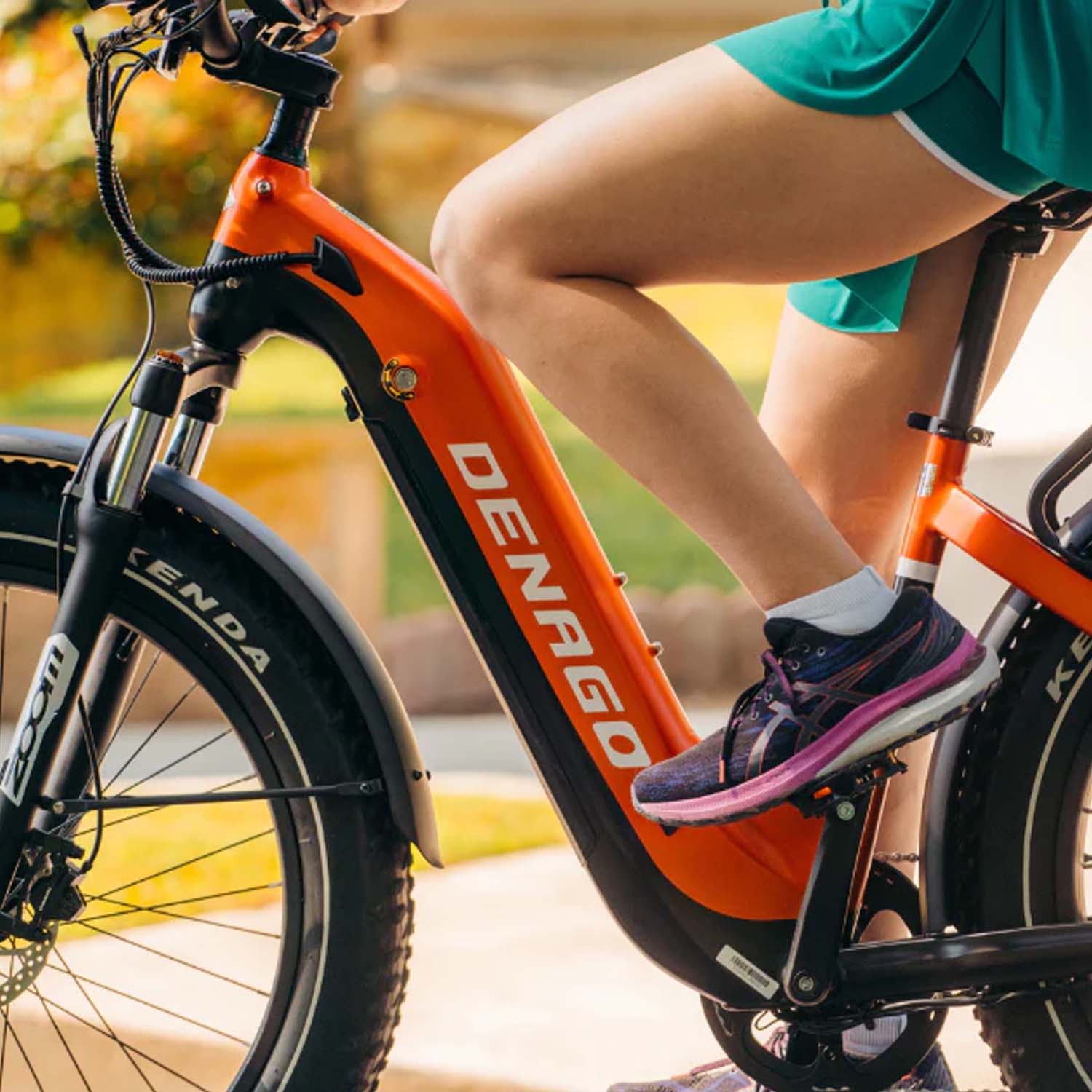 Denago Fat Model 2 Low Step EBIKE, 750 Watt 48V 19.2 AH, Fat Tire, Dark Orange, bixbybicycles.com
