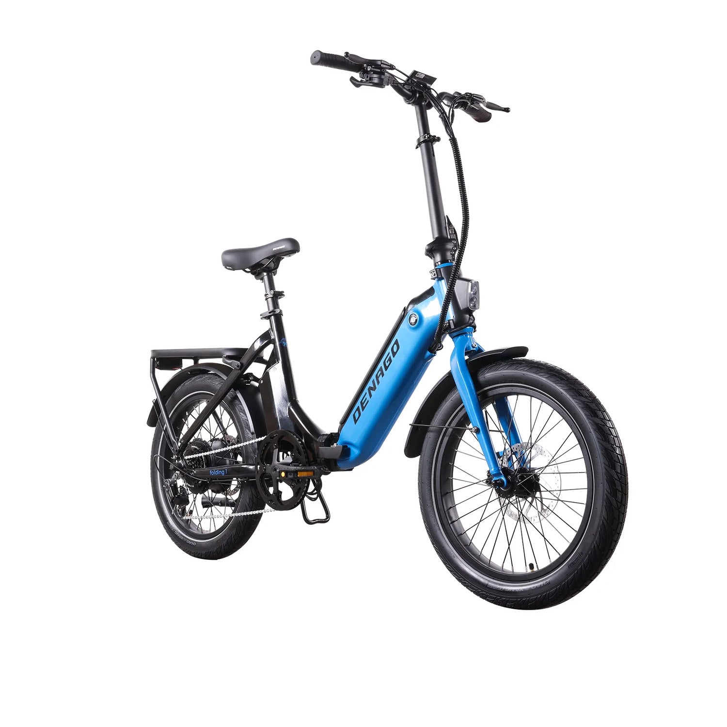 Denago Folding 1 ST E-Bike, 500 Watt, Low Step, Blue, One Size, bixbybicycles.com