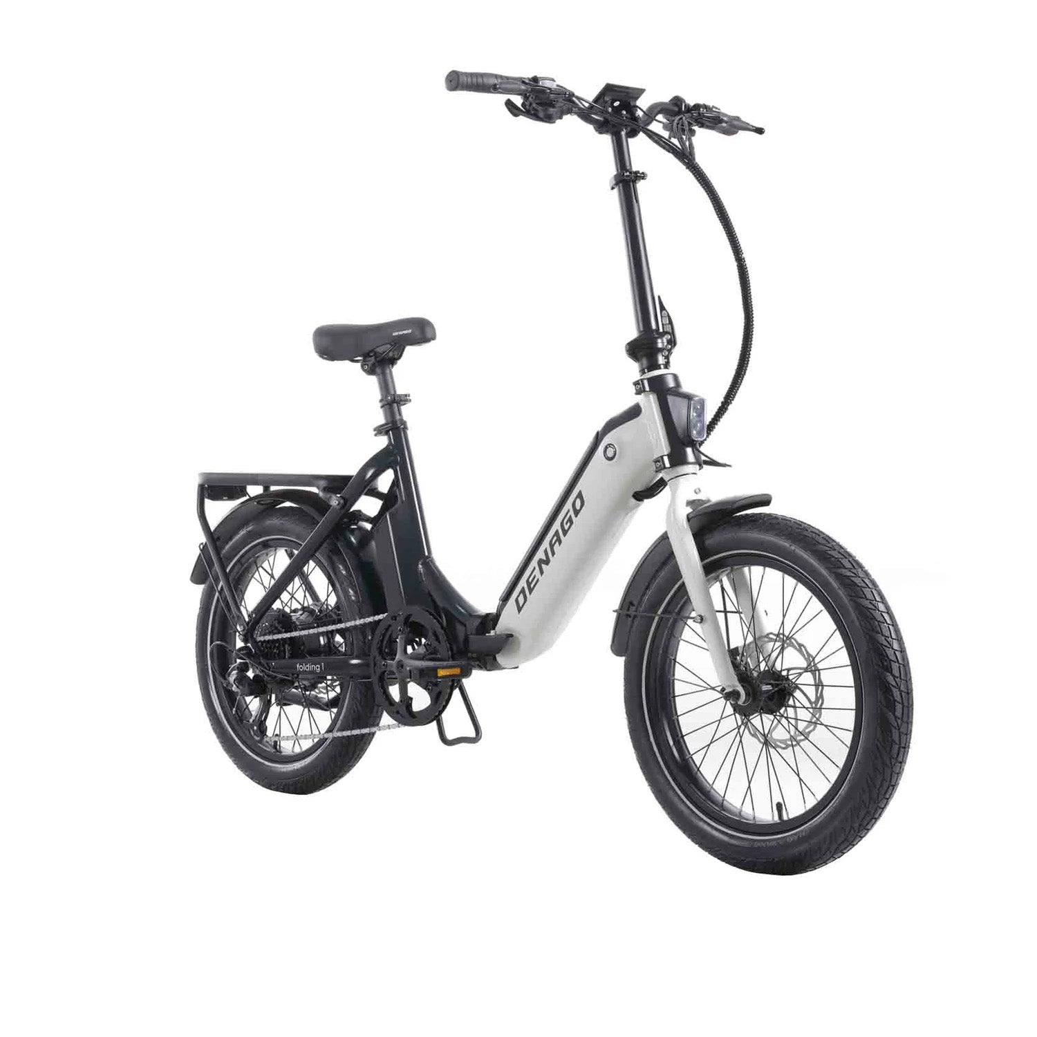Denago Folding 1 ST E-Bike, 500 Watt, Low Step, Grey with Black, One Size, bixbybicycles.com