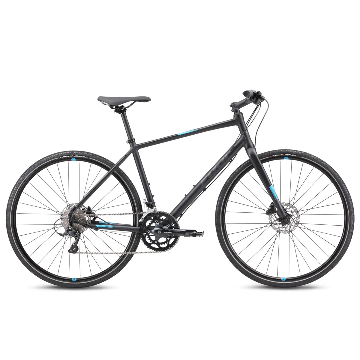 Fuji Absolute 1.3, Shimano Sora GroupSet, Black/Marine Blue, bixbybicycles.com
