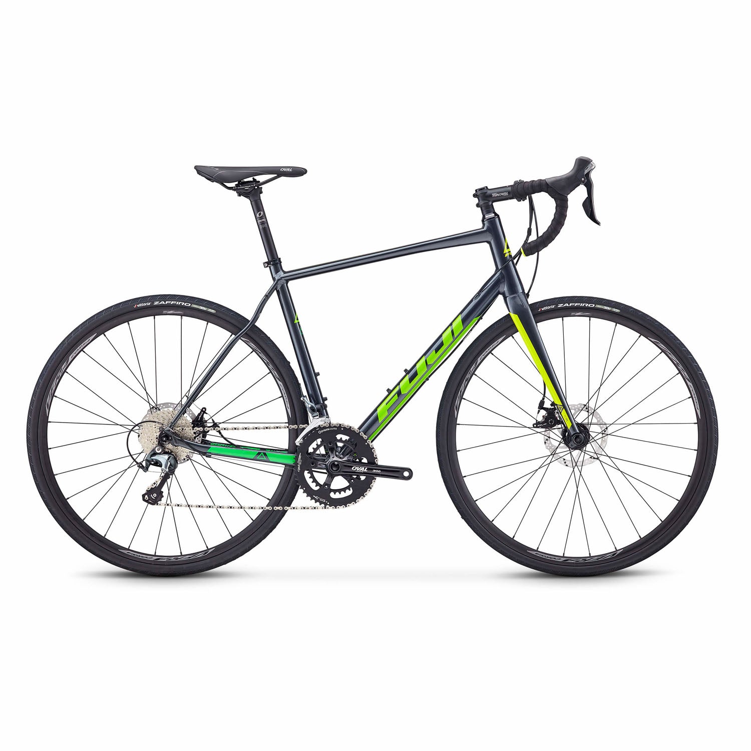 Fuji Sportif 1.5 - 49cm, Anthracite/Green Gradient, Bixby Bicycles, bixbybicycles.com