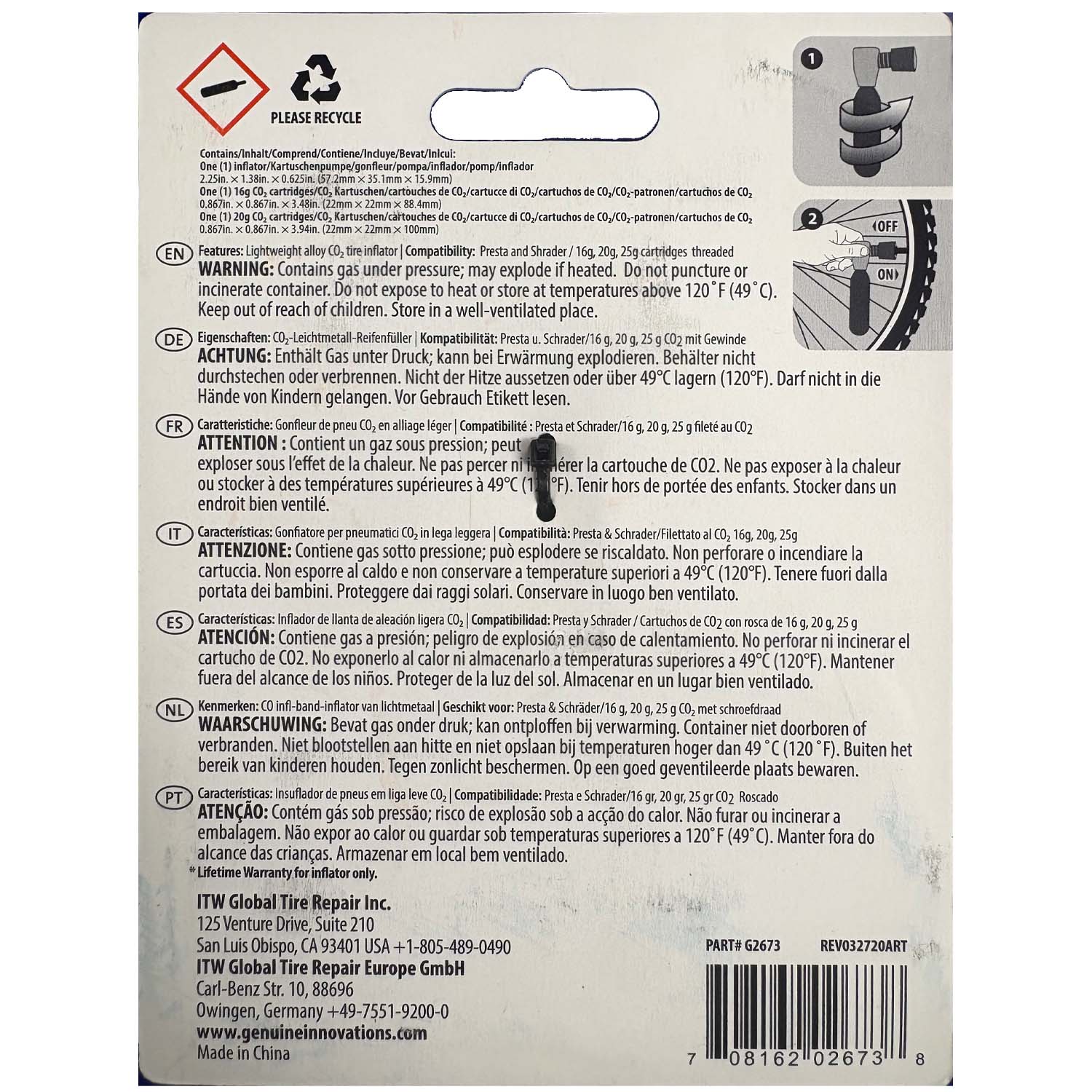 Innovations Air Chuck 2 CO2 and adaptor, bixbybicycles.com