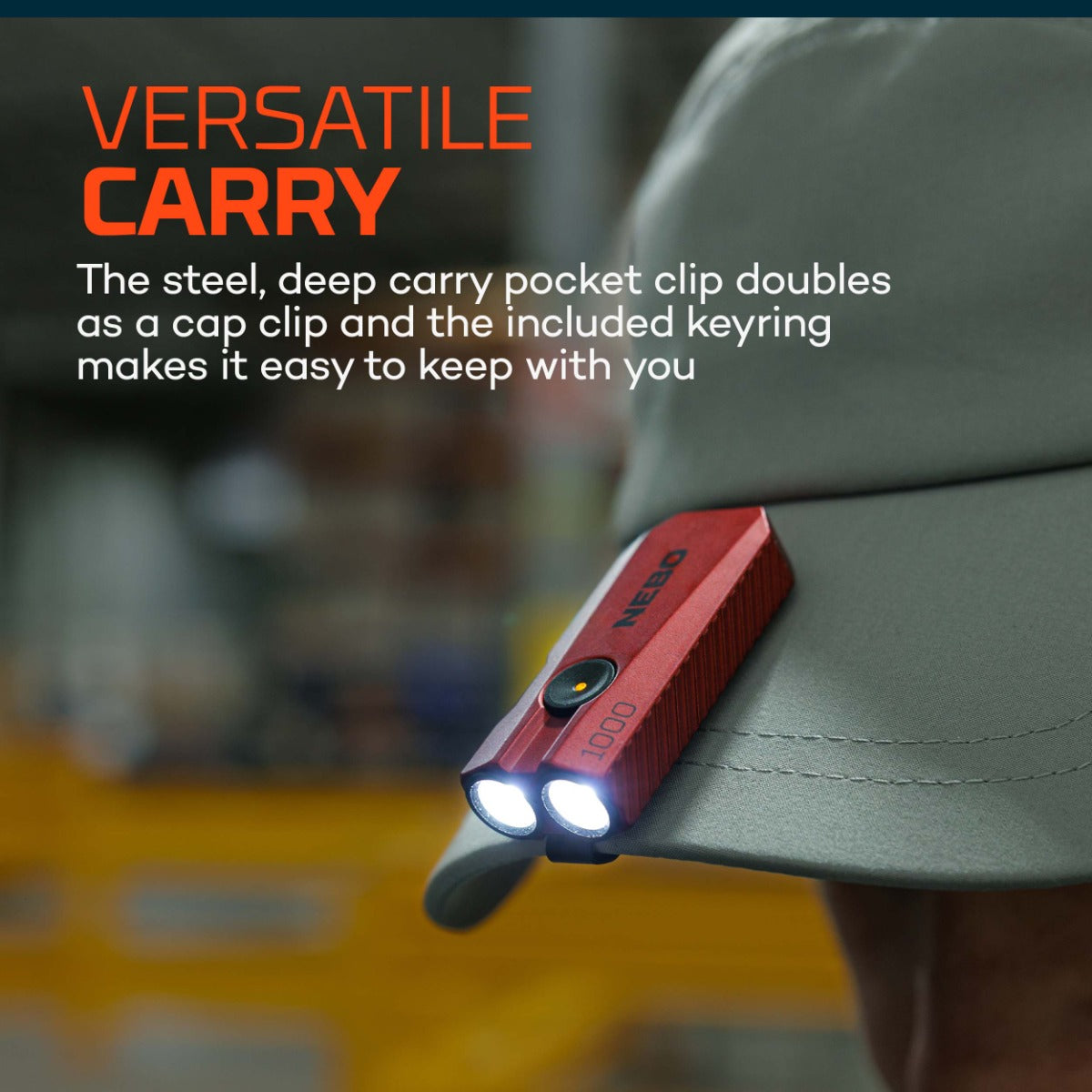 NEBO 1K EDC Rechargeable Pocket Light - Red, bixbybicycles.com