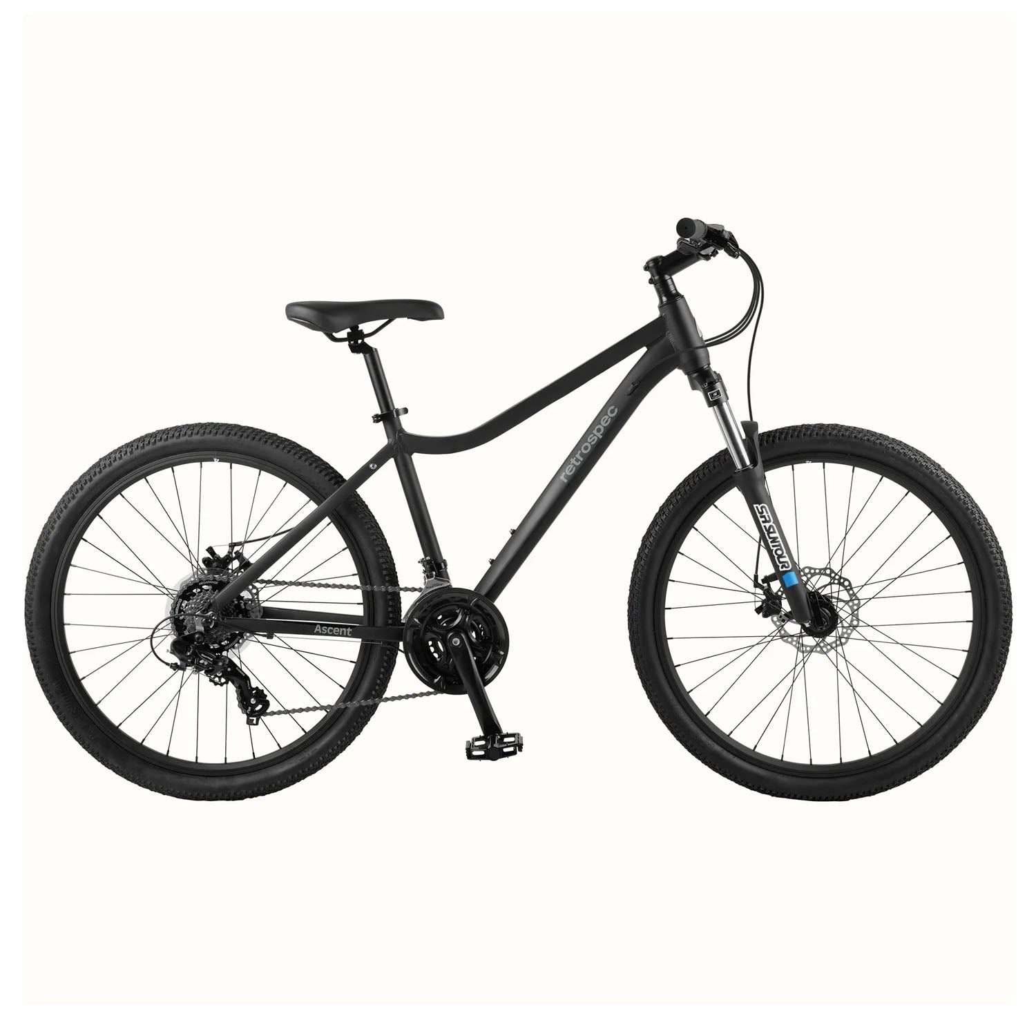 Retrospec Ascent 26" Mountain Bike - Step Through 21 Speed, Matte Black, bixbybicycles.com