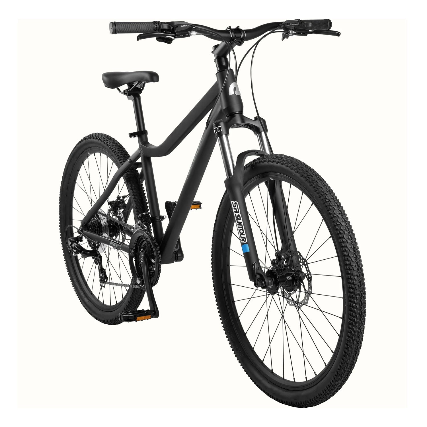 Retrospec Ascent 26" Mountain Bike - Step Through 21 Speed, Matte Black, bixbybicycles.com