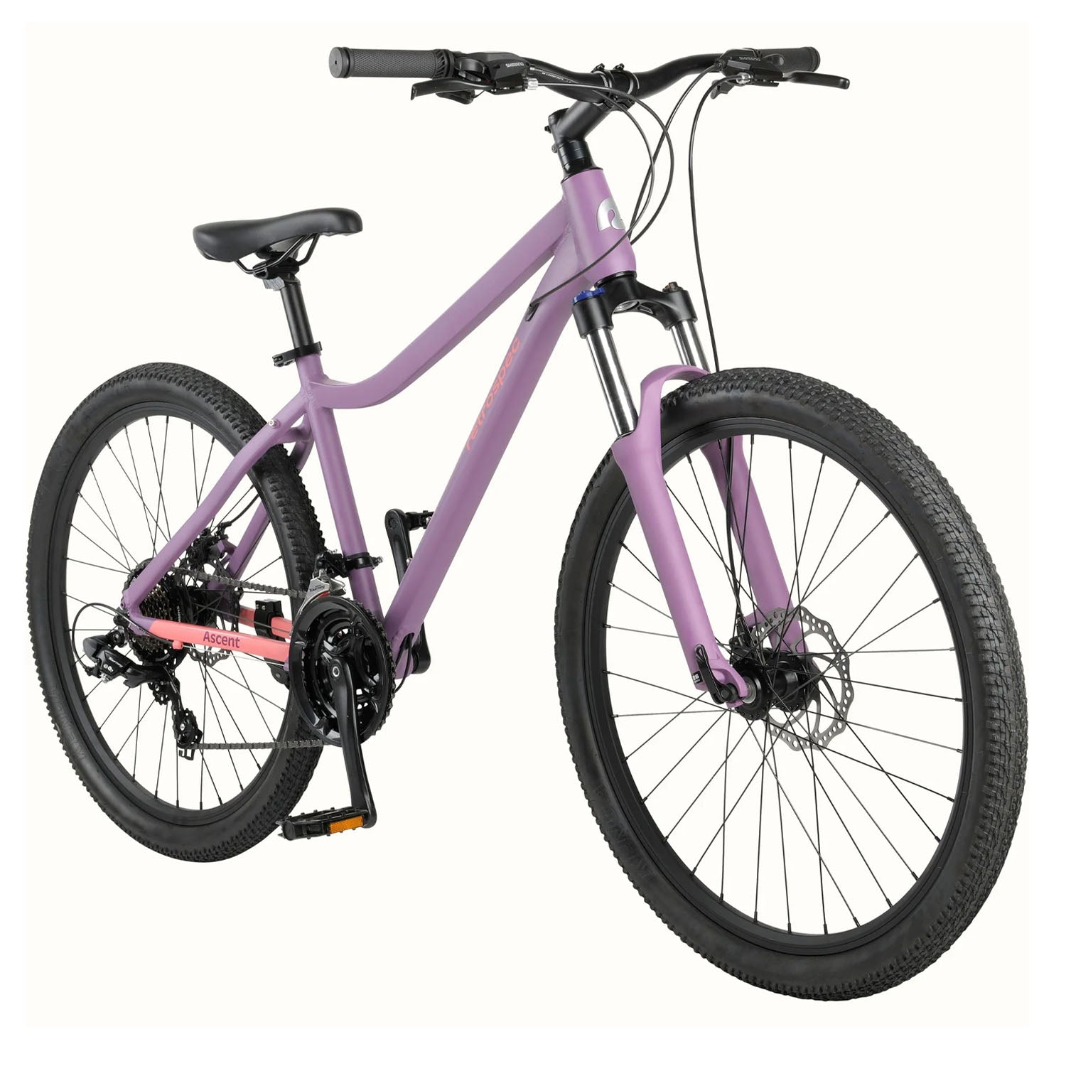 Retrospec Ascent 26" Mountain Bike - Step Through 21 Speed, Matte Plumb, bixbybicycles.com