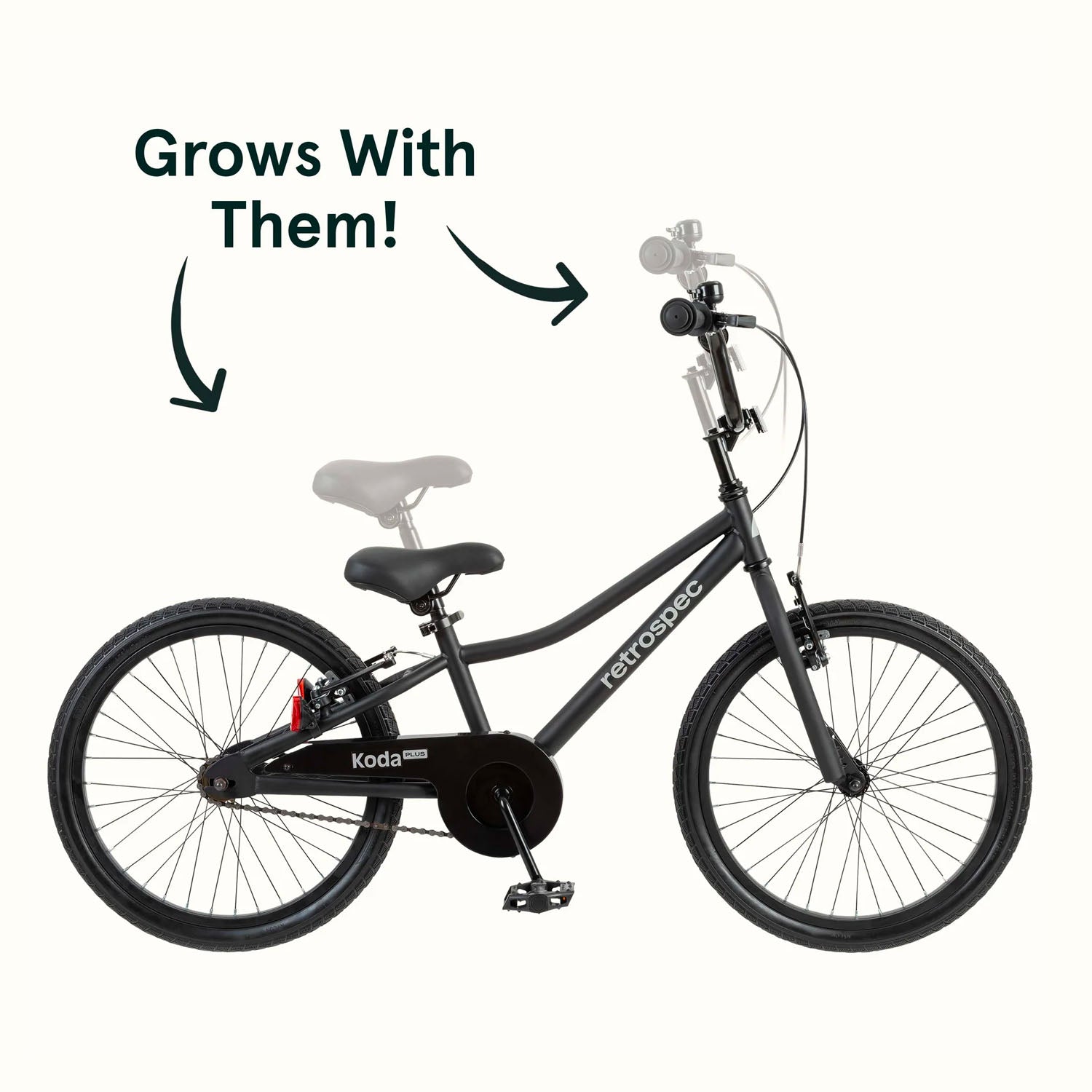 Retrospec Koda Plus 20" Kids Bike > 20" > Black Matte 5479, Bixby Bicycles, bixbybicycles.com