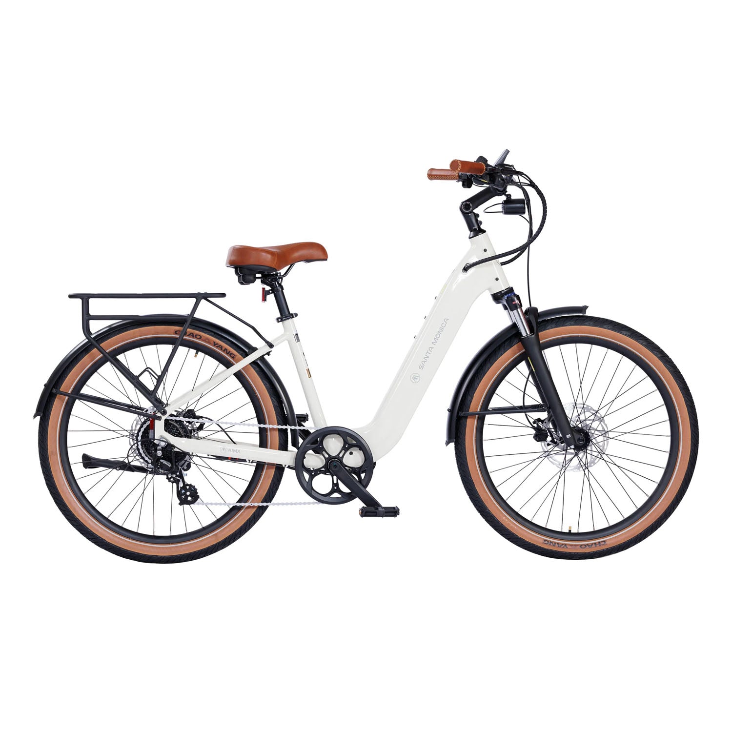 AIMA Santa Monica E-Bike, White, Small, bixbybicycles.com