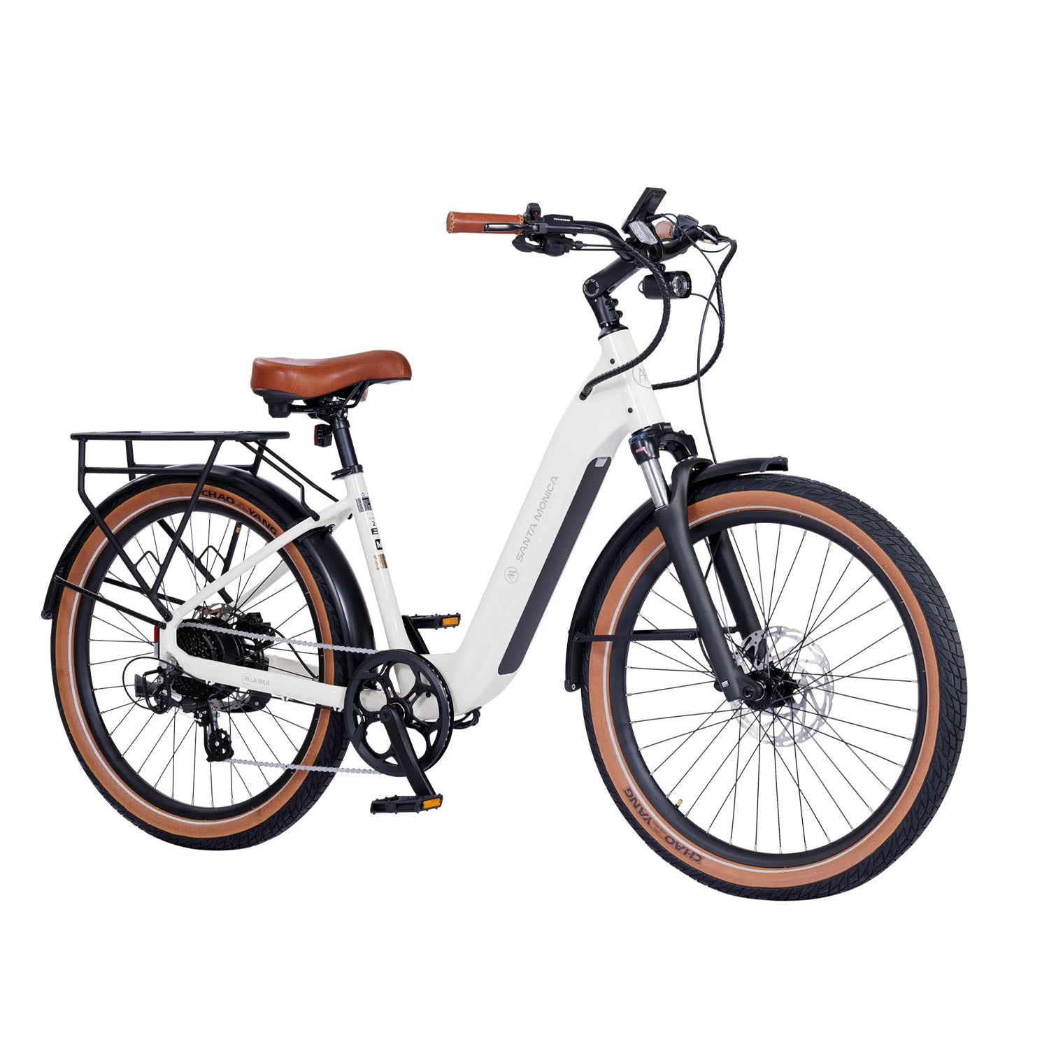 AIMA Santa Monica E-Bike, White, Small, bixbybicycles.com