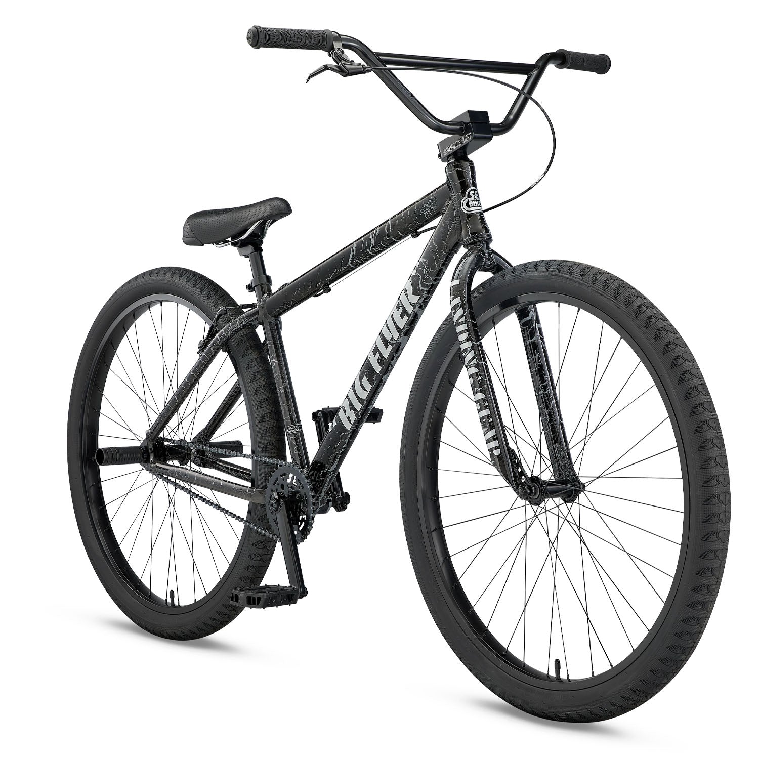 SE Big Flyer 29" BMX 2025, Black Crackle, bixbybicycles.com