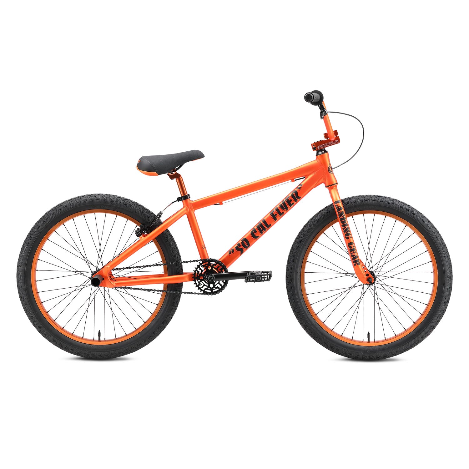 SE Bikes So Cal Flyer 24" BMX, Orange side, bixbybicycles.com