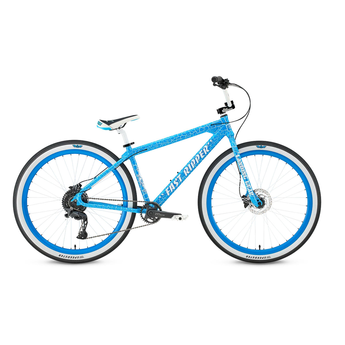 SE Fast Ripper 29" Kids BMX Bike, Blue Crackle 2027, bixbybicycles.com