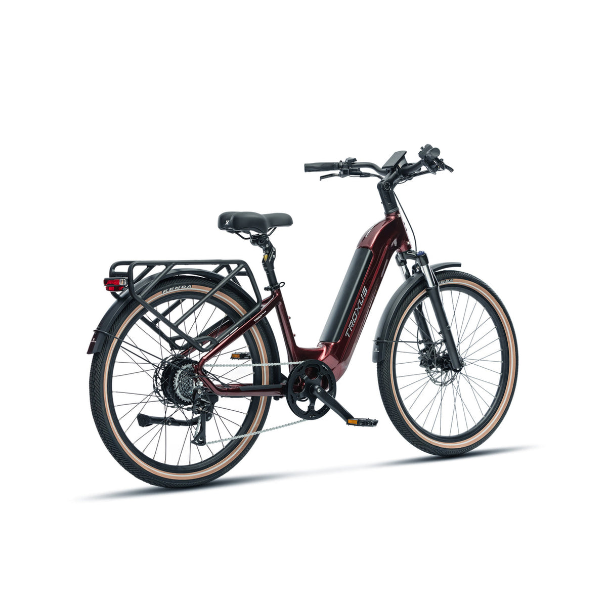 2026 Troxus Trax Plus St 27.5" Tire eBike, 500 Watt 48V 15 AH, Metallic Red, bixbybicycles.com