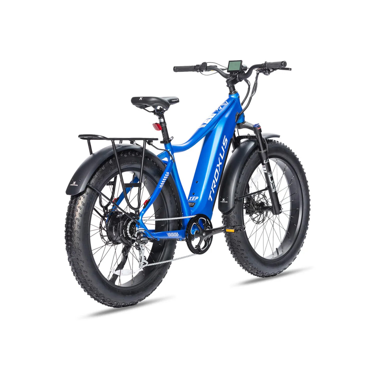 Troxus Explorer 26" High Step Fat Tire eBike, 750W, Blue, bixbybicycles.com