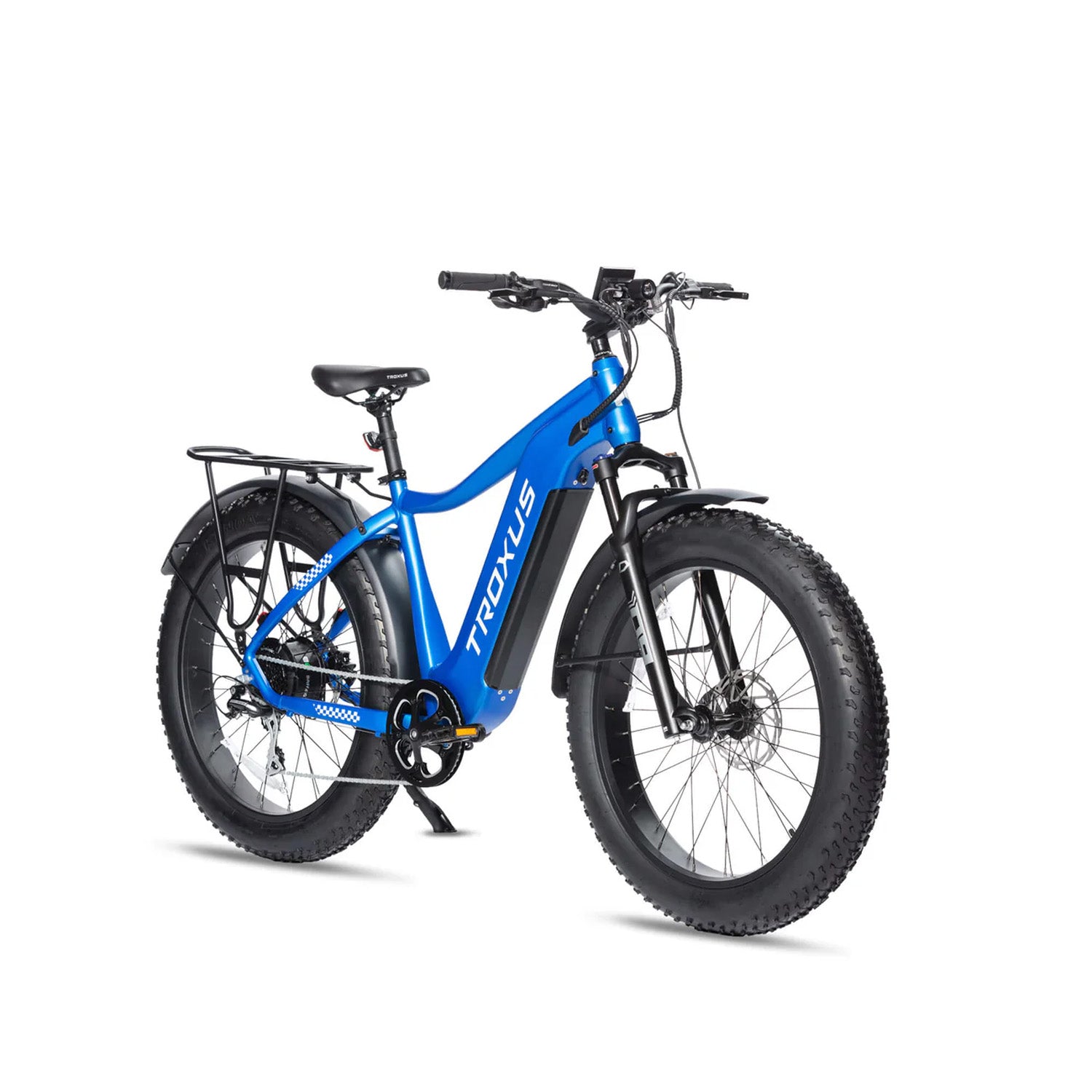 Troxus Explorer 26" High Step Fat Tire eBike, 750W, Blue, bixbybicycles.com