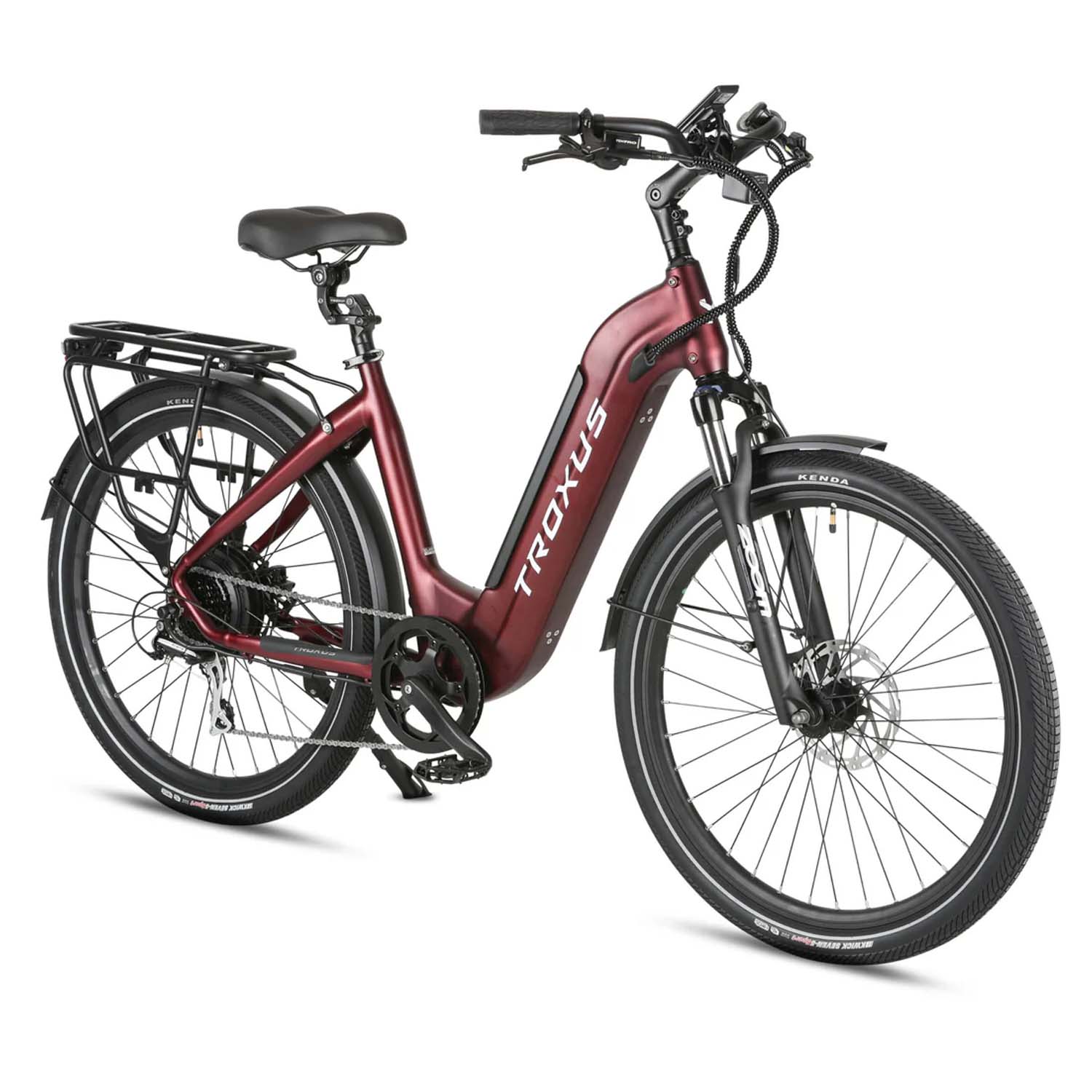 Troxus Trax 1.0 Commuter EBIKE, 500 Watt 48V 15 A, Red, bixbybicycles.com