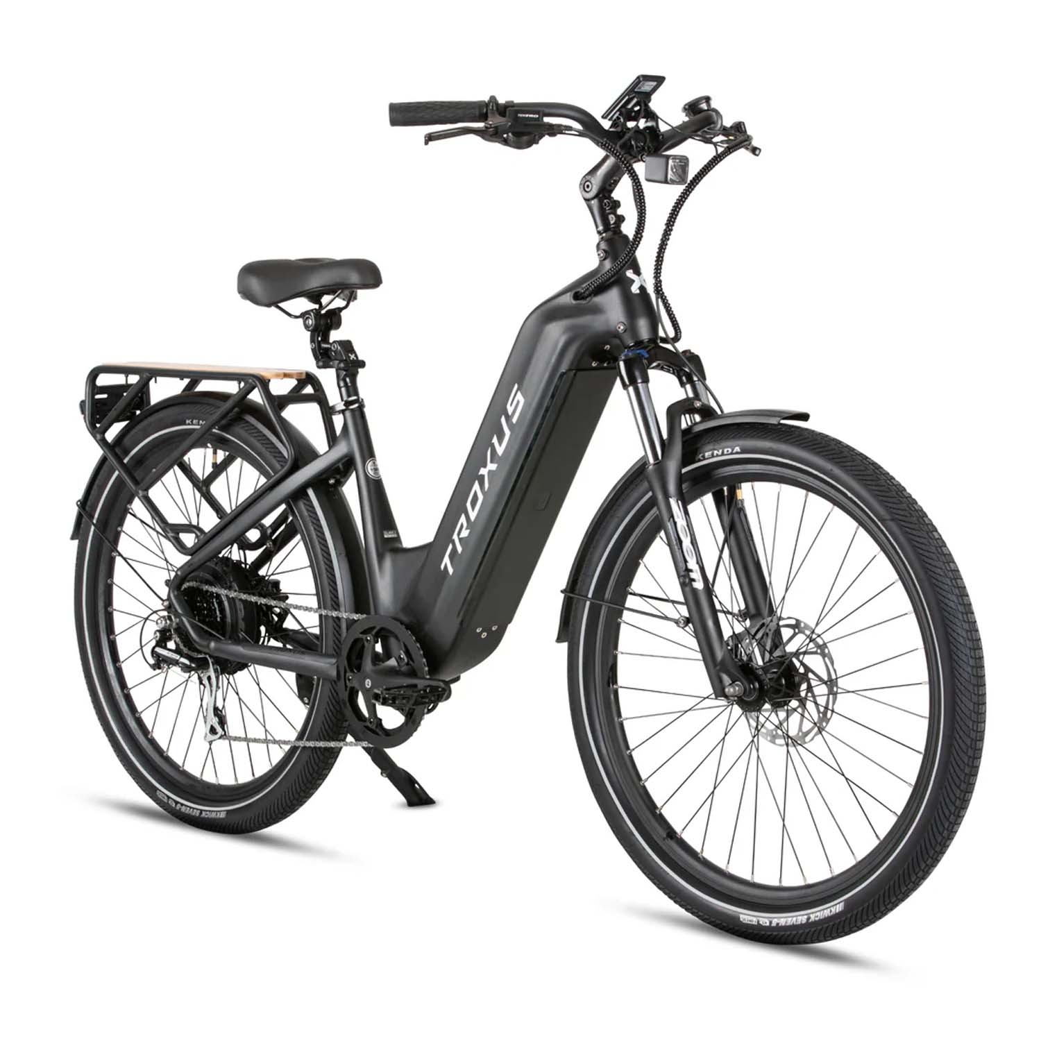 Troxus Trax Plus Step Thru 27.5" Tire, eBike, 750 Watt, Black, BixbyBicycles.com