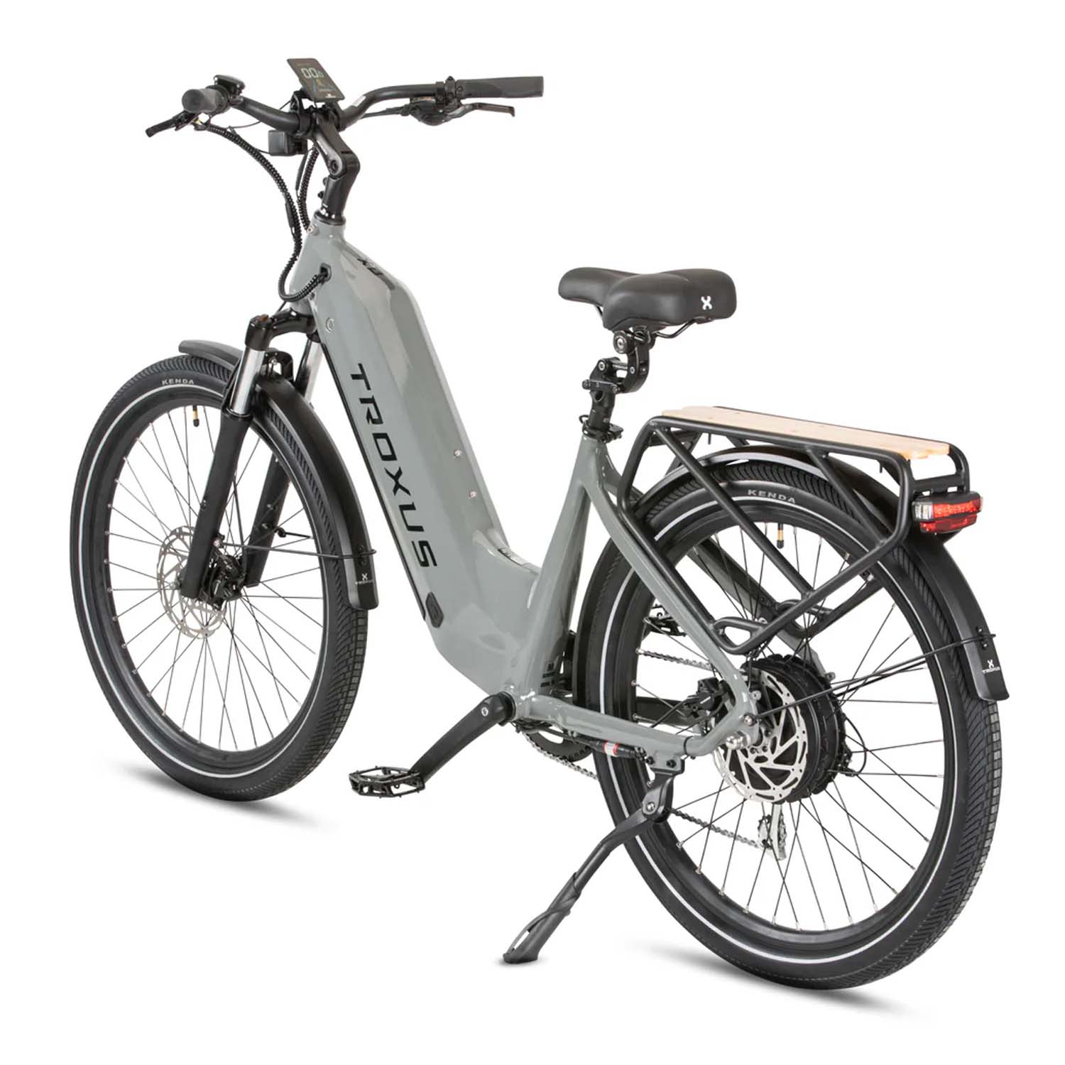 Troxus Trax Plus Step Thru 27.5" Tire eBike, 750 Watt , Grey, Medium, bixbybcycles.com
