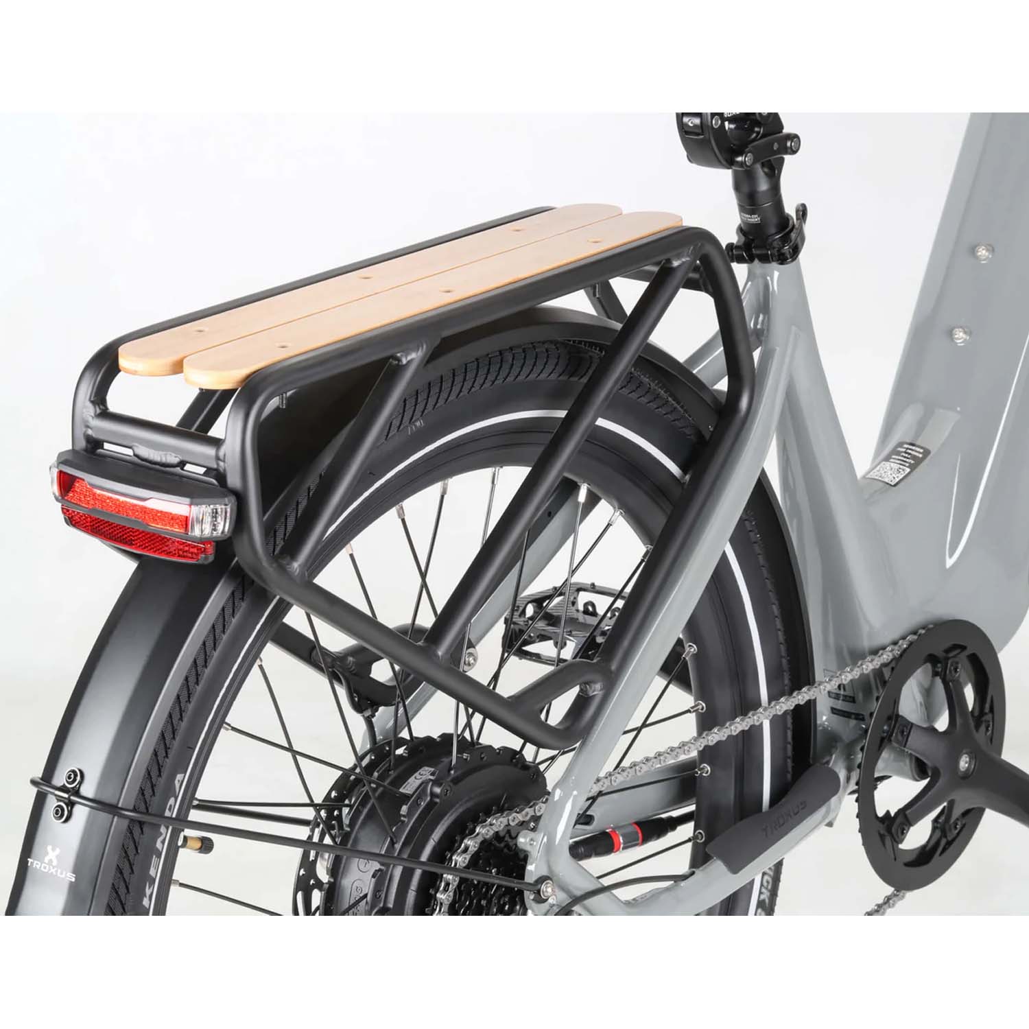 Troxus Trax Plus Step Thru 27.5" Tire eBike, 750 Watt , Grey, Medium, bixbybcycles.com