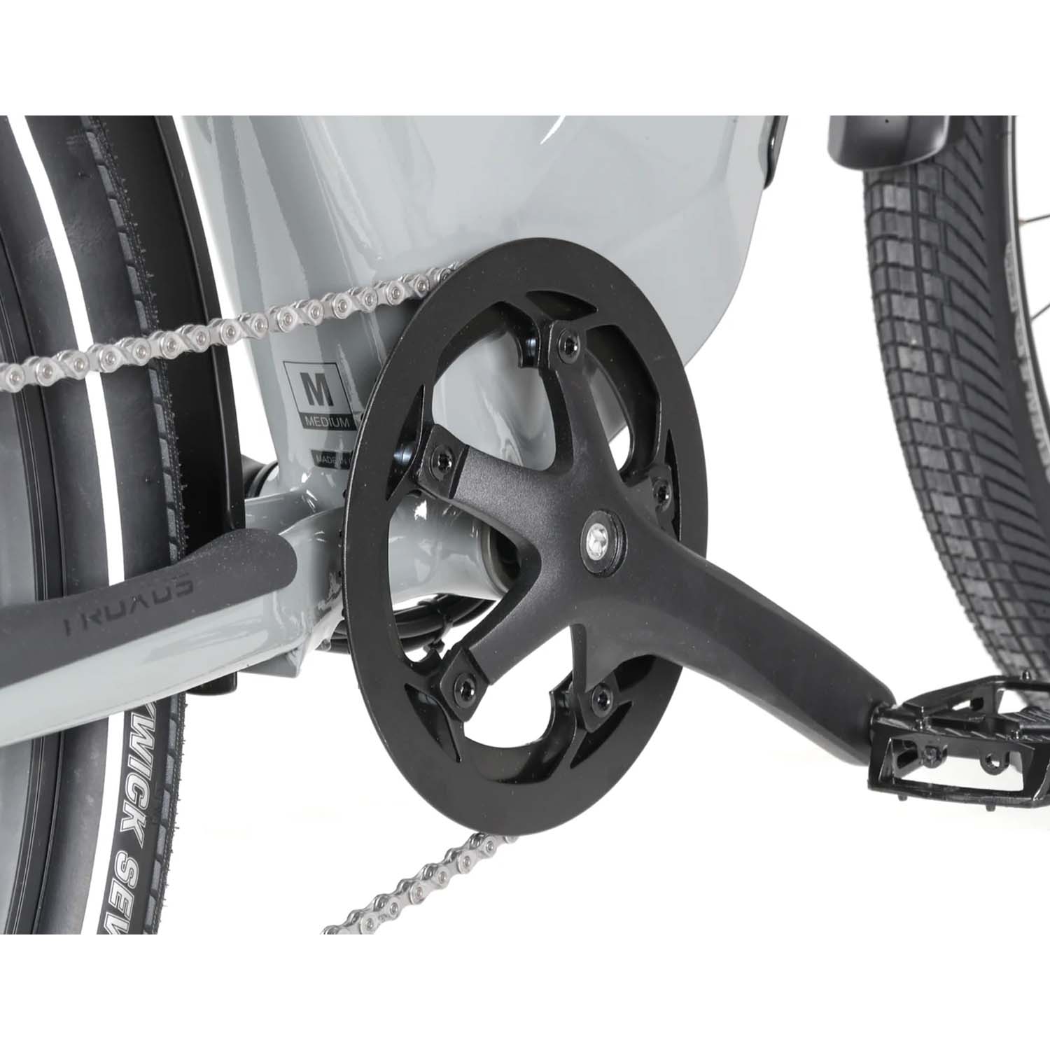 Troxus Trax Plus Step Thru 27.5" Tire eBike, 750 Watt , Grey, Medium, bixbybcycles.com