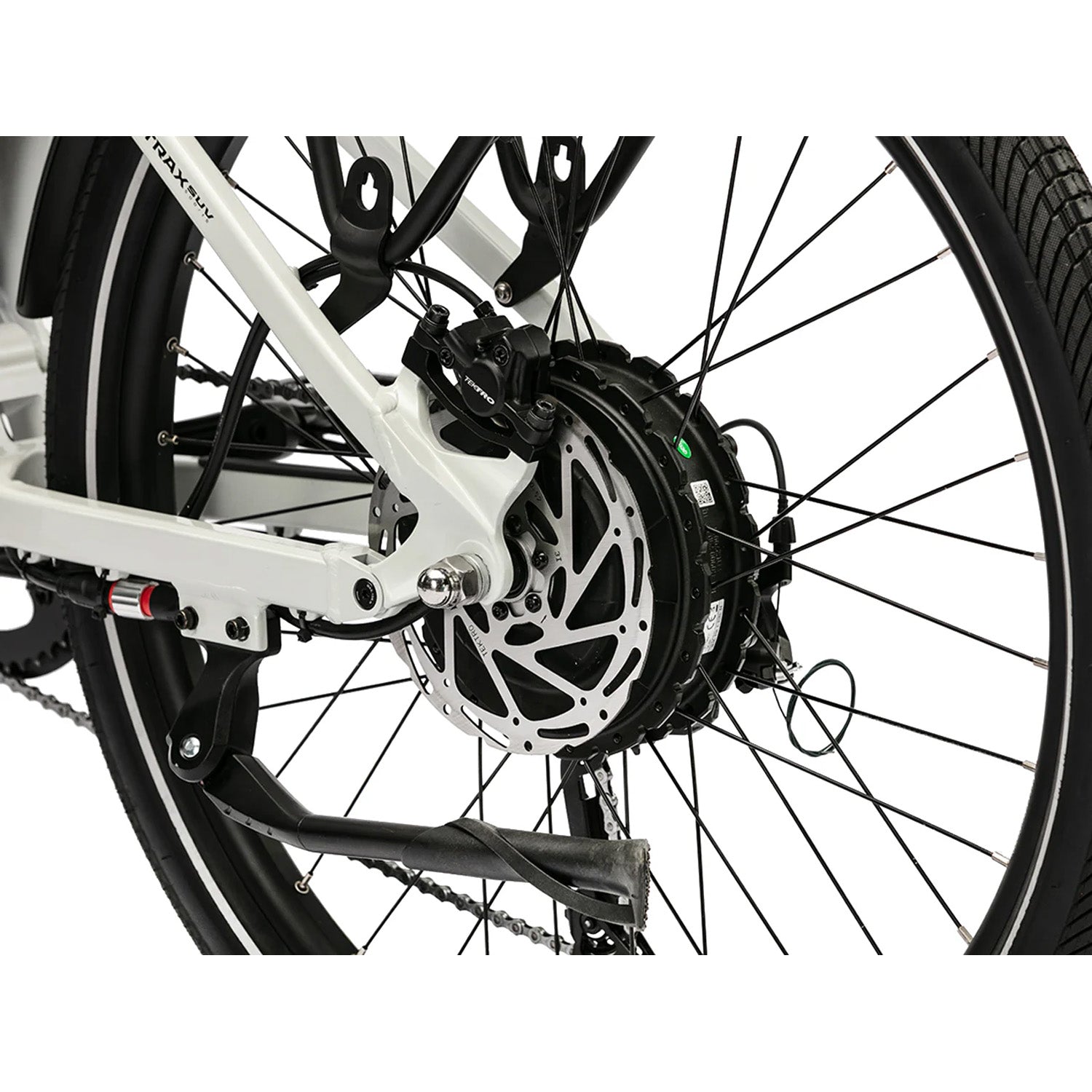 Troxus Trax SUV, Full Suspension 750W E-Bike, Chalk White, bixbybicycles.com