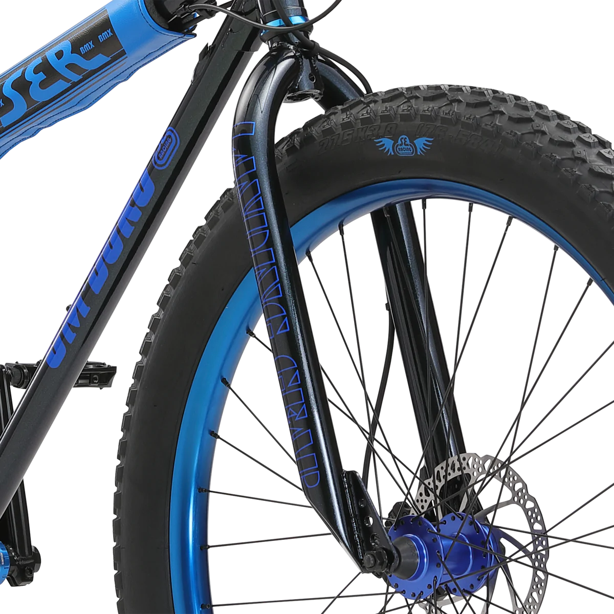 SE Bikes BMX OM Duro 27.5" Wheel 2022 - Black Sparkle front wheel, Bixby Bicycles, Oklahoma 