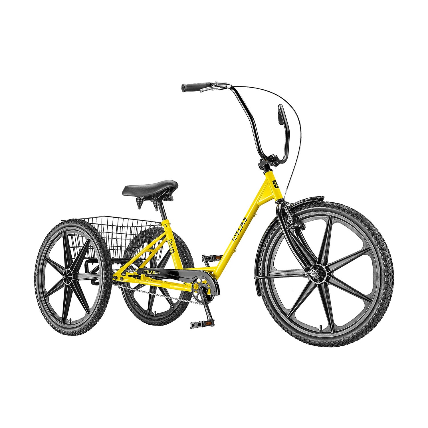 Sun Bicycle Atlas Transit Trike front view safety yellow, Bixby Bicycles, Oklahoma