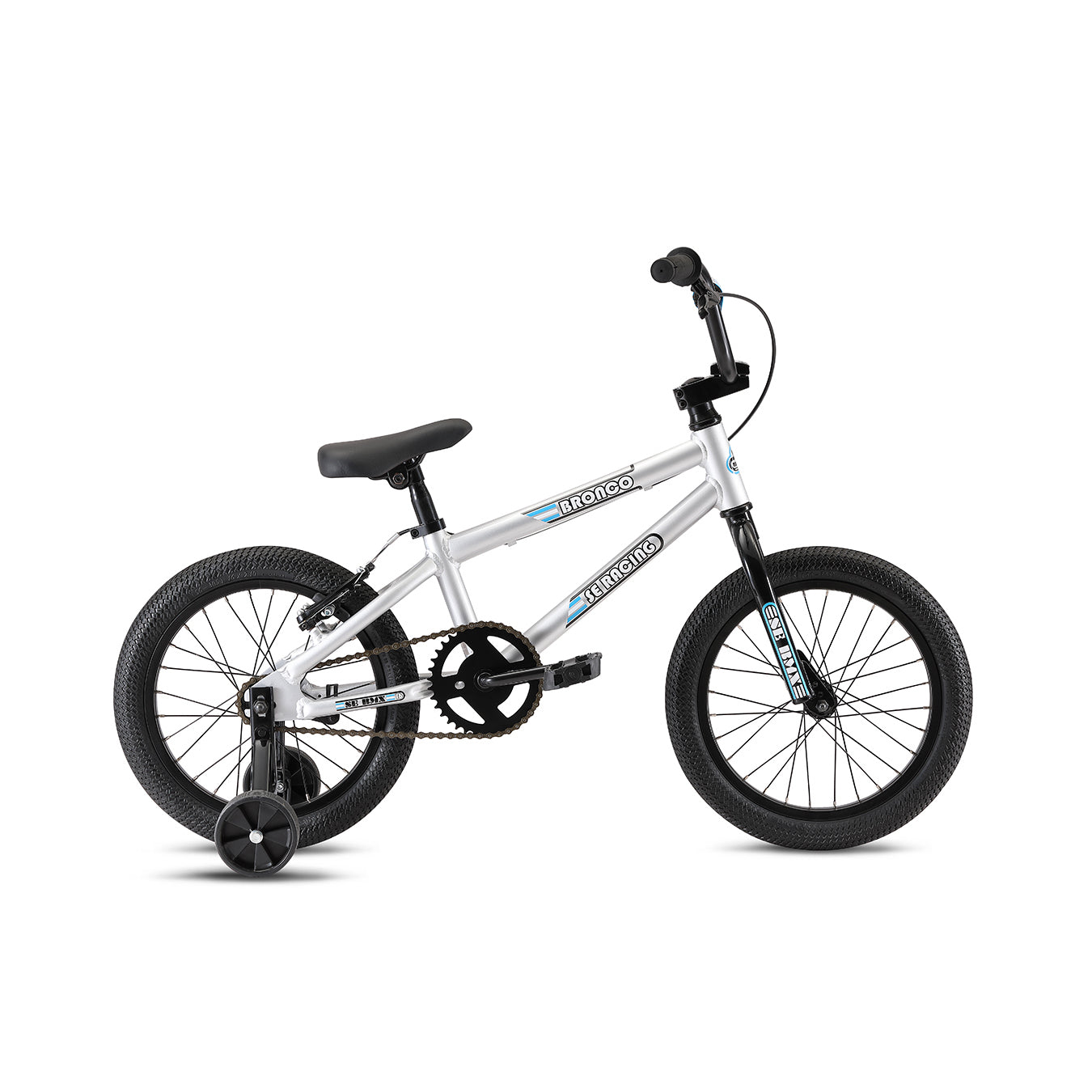 SE Bikes Children's Bronco Silver 16" Wheel 2021, Bixby Bicycles, Oklahoma